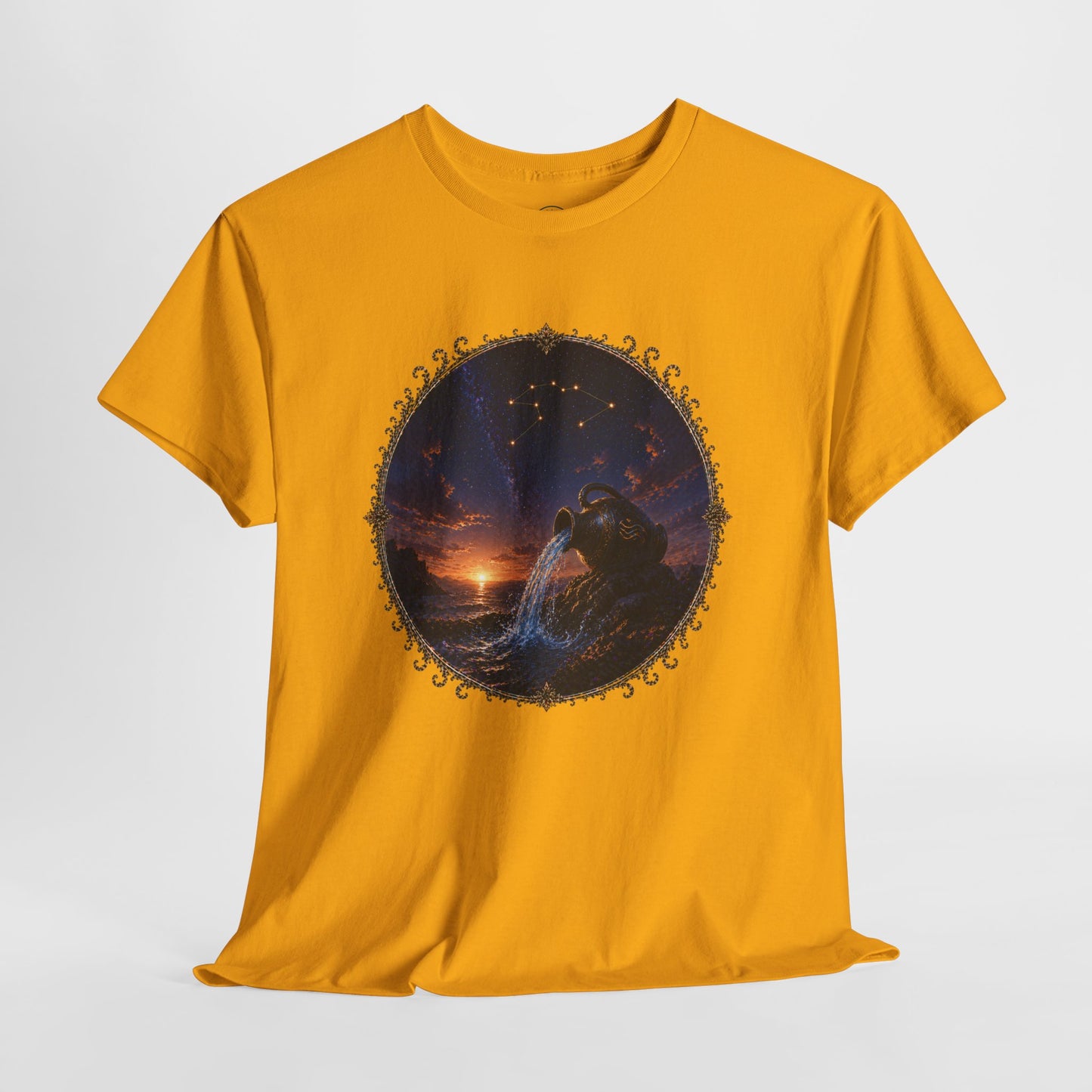 Aquarius Zodiac T-Shirt – Water Bearer Cosmic Design | Unique & Visionary Astrology Tee