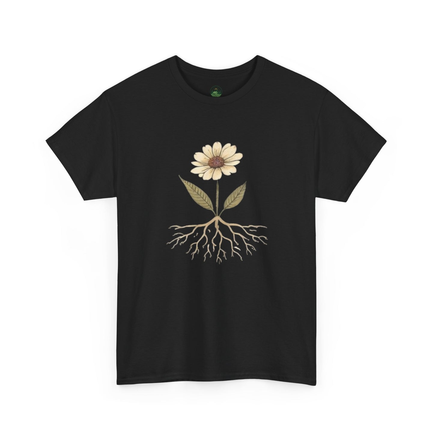 Minimalist Flower Roots T-Shirt – Nature Inspired Graphic Tee, Botanical Design, Aesthetic Plant Shirt, Unisex Cotton Tee