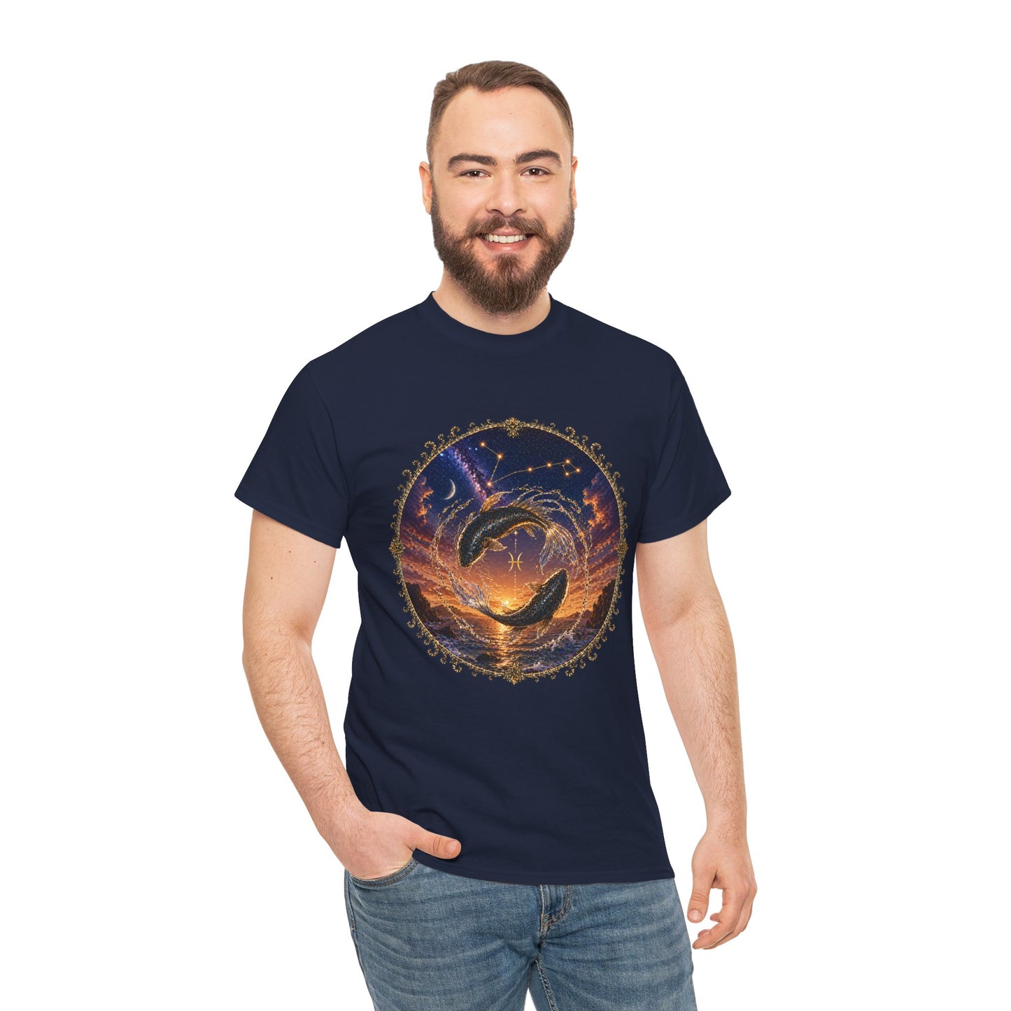 Pisces Zodiac T-Shirt – Dreamy Fish Cosmic Design | Spiritual & Aesthetic Astrology Tee