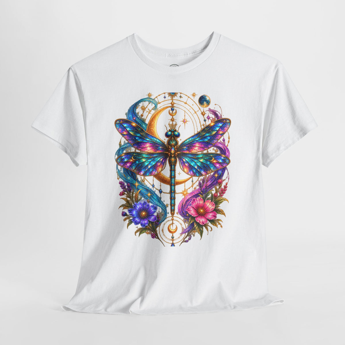 Celestial Dragonfly T-Shirt – Moon & Wildflower Nature Tee