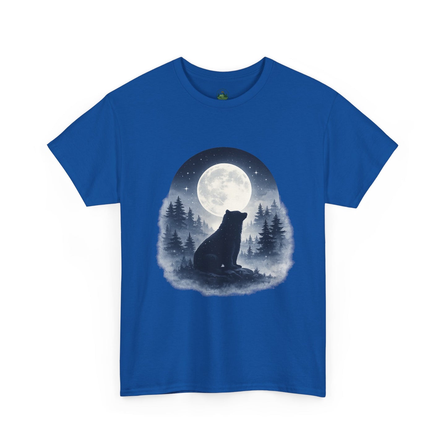 Mystic Bear Silhouette T-Shirt – Minimalist Nature Graphic Tee, Forest Spirit Design, Wildlife Lover Shirt