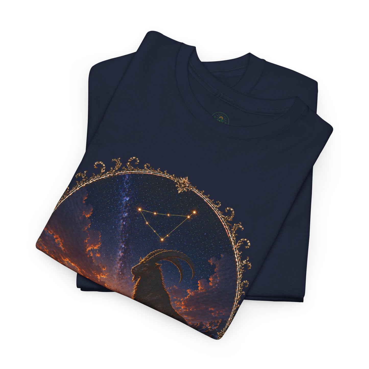 Capricorn Zodiac T-Shirt – Mountain Goat Ambition Design | Minimal Power Astrology Tee