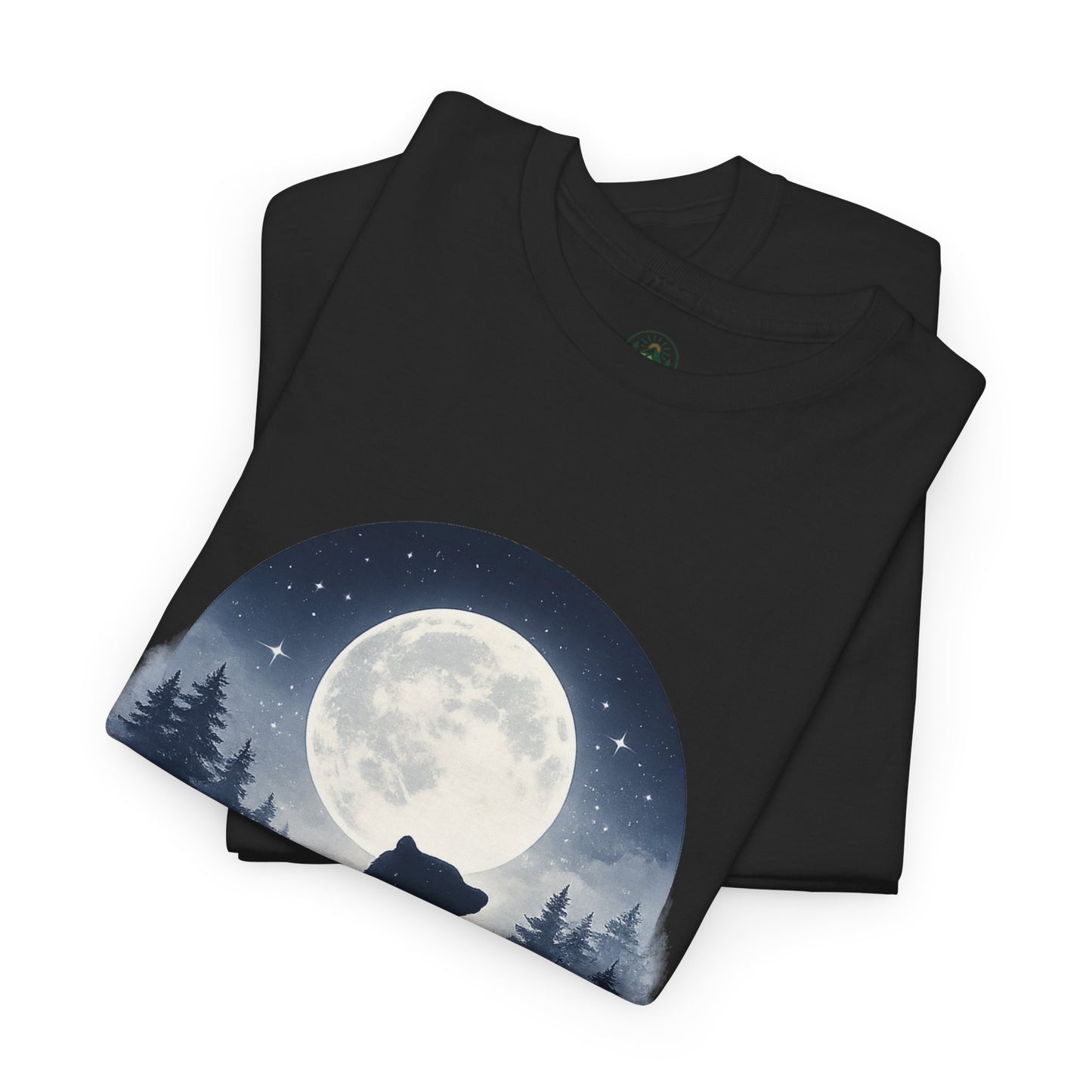 Mystic Bear Silhouette T-Shirt – Minimalist Nature Graphic Tee, Forest Spirit Design, Wildlife Lover Shirt