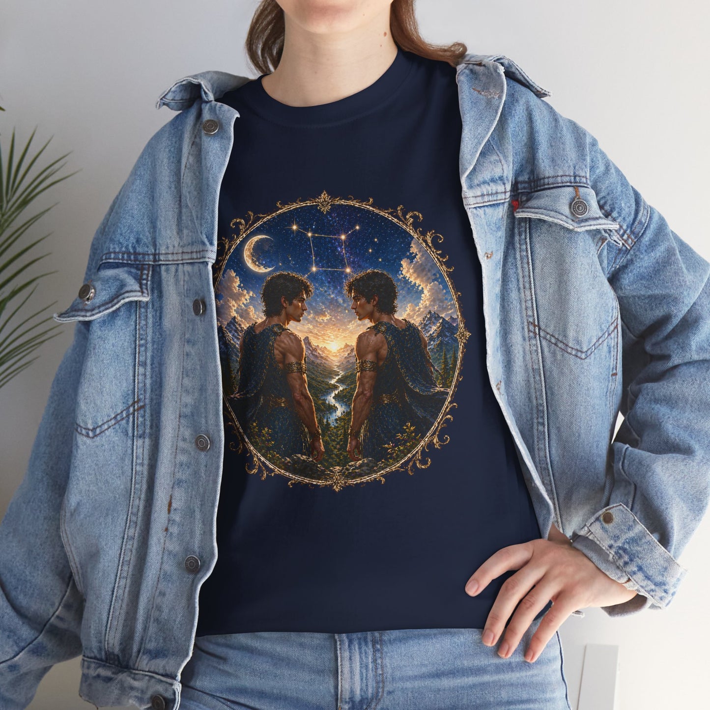 Gemini Zodiac T-Shirt – Dual Energy Twins Design | Astrology & Cosmic Nature Tee