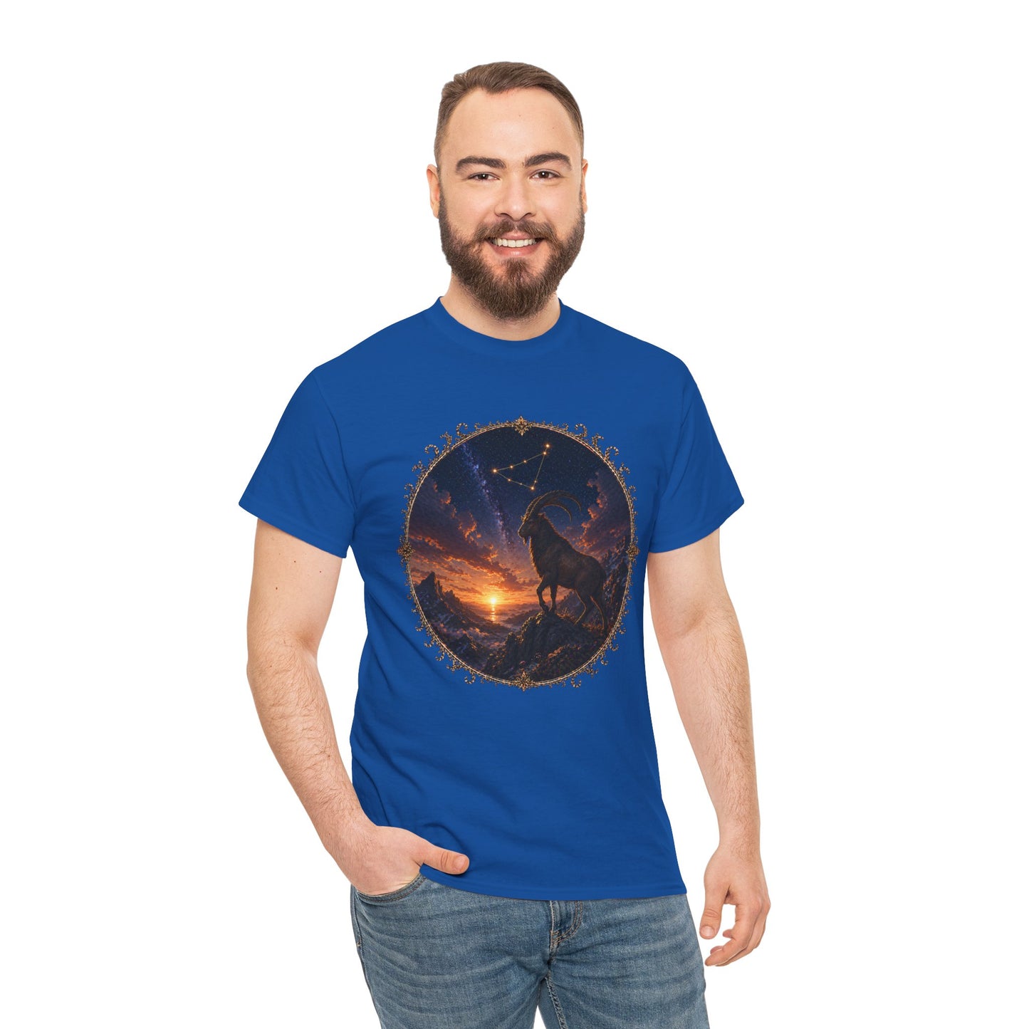 Capricorn Zodiac T-Shirt – Mountain Goat Ambition Design | Minimal Power Astrology Tee
