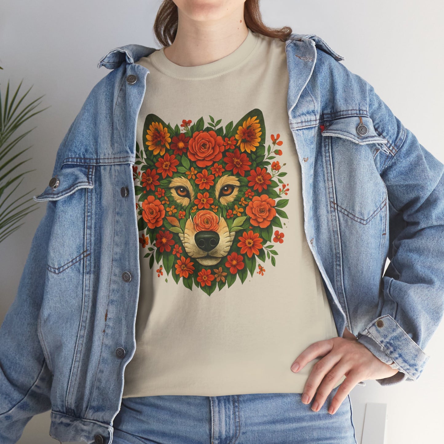 Floral Animal Portrait T-Shirt – Nature Art Aesthetic Tee