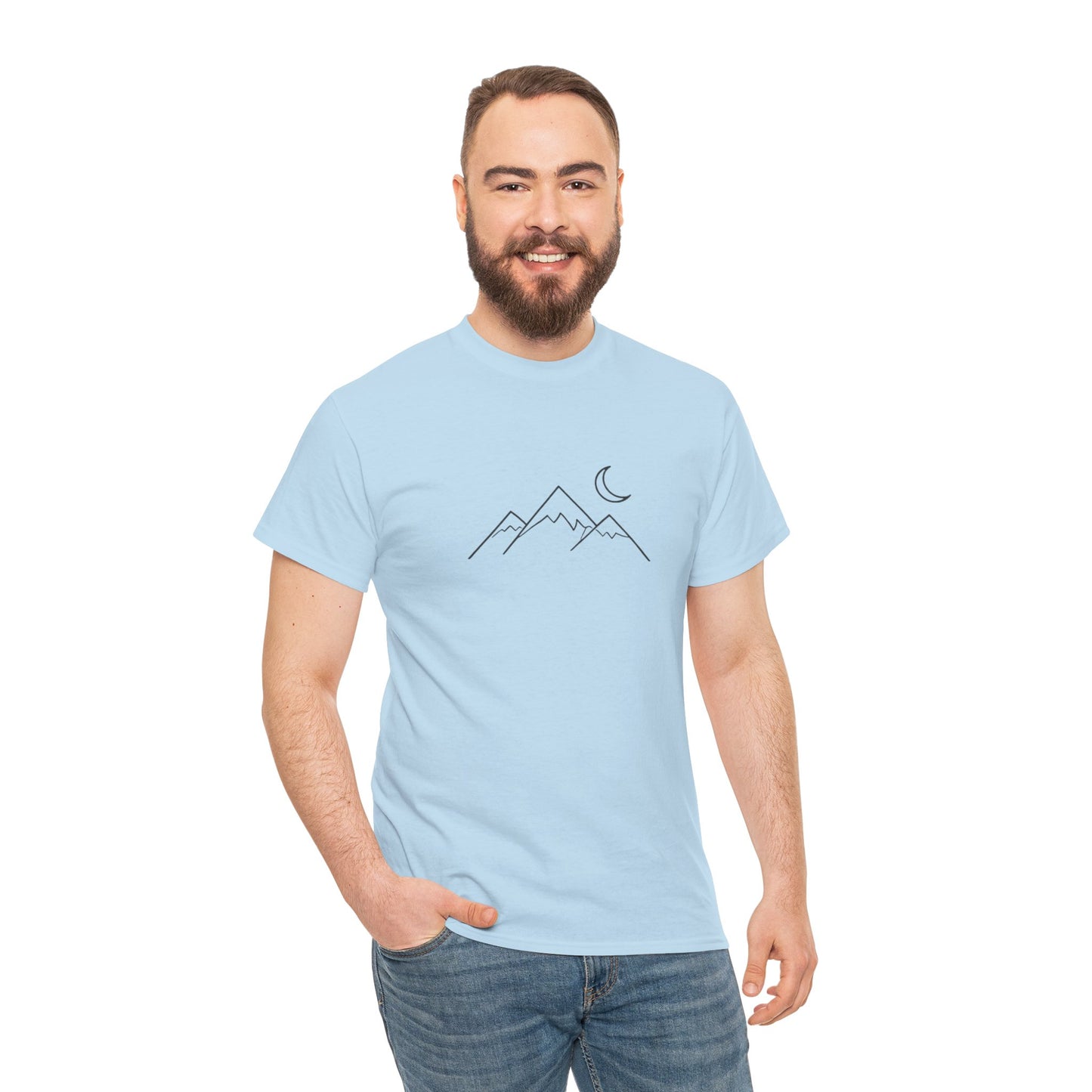 Mountain Moon T-Shirt – Minimalist Nature Night Aesthetic Tee