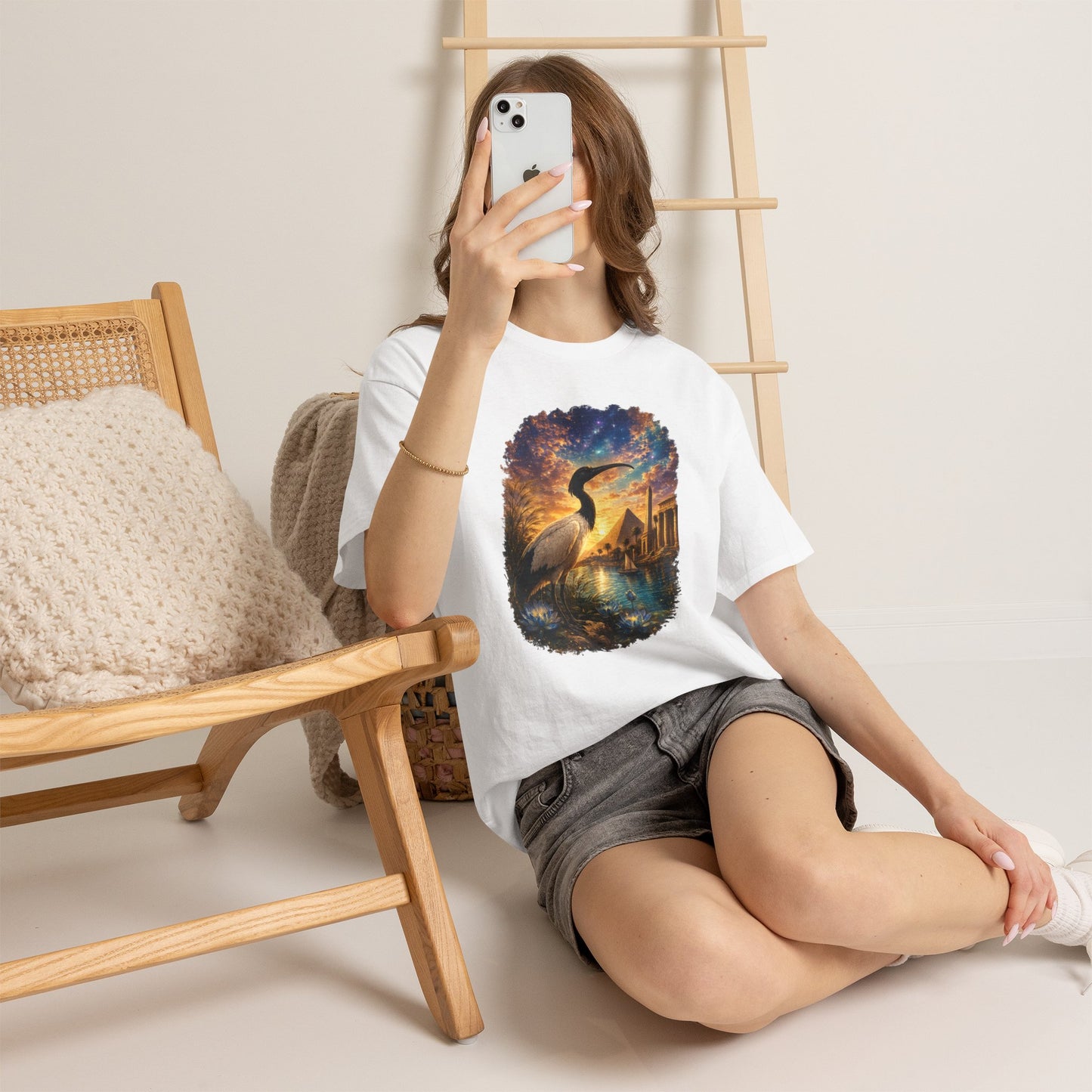 Spirit of Ancient Egypt – Sacred Ibis Nature T-Shirt | Egyptian Wildlife Graphic Tee