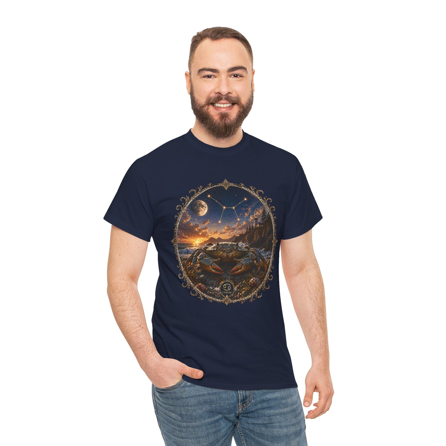 Cancer Zodiac T-Shirt – Mystic Crab Moon Design | Emotional & Cosmic Astrology Tee