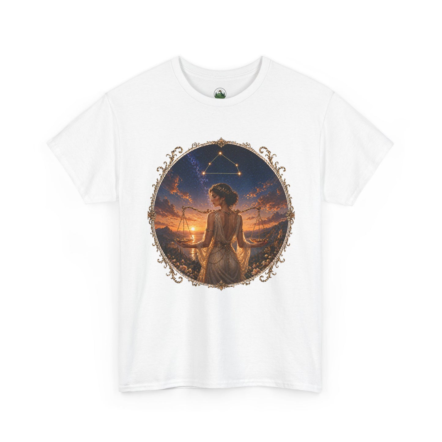 Libra Zodiac T-Shirt – Balance Scales Aesthetic Design | Elegant Astrology Tee