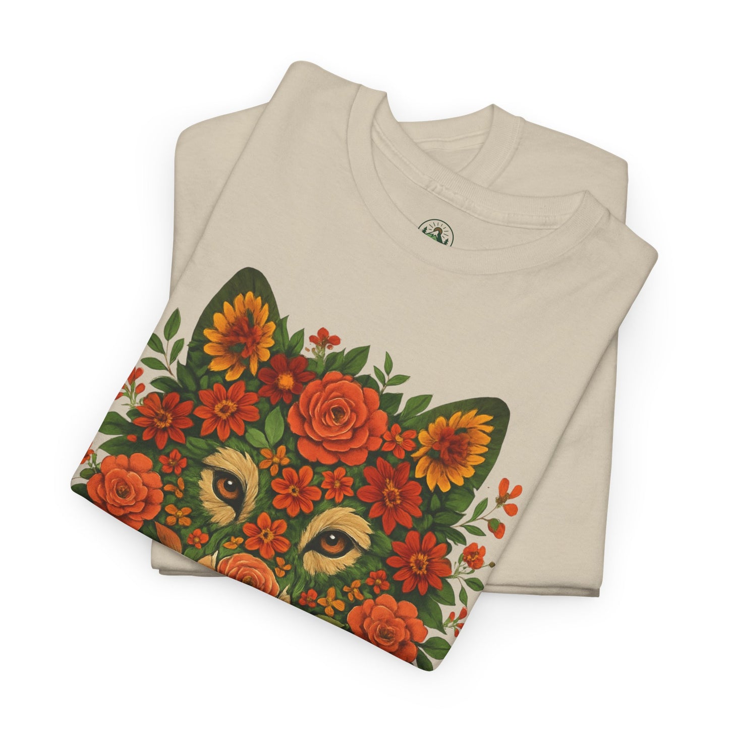Floral Animal Portrait T-Shirt – Nature Art Aesthetic Tee