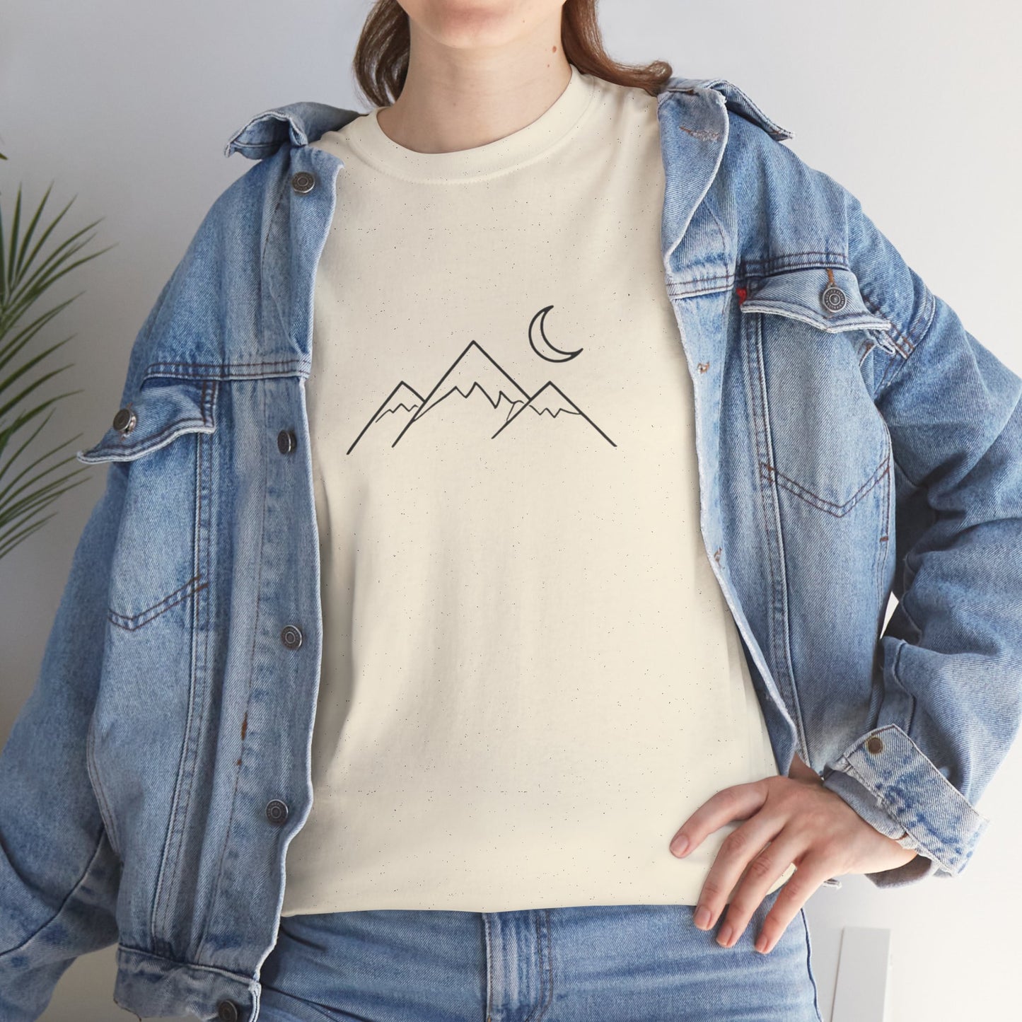 Mountain Moon T-Shirt – Minimalist Nature Night Aesthetic Tee