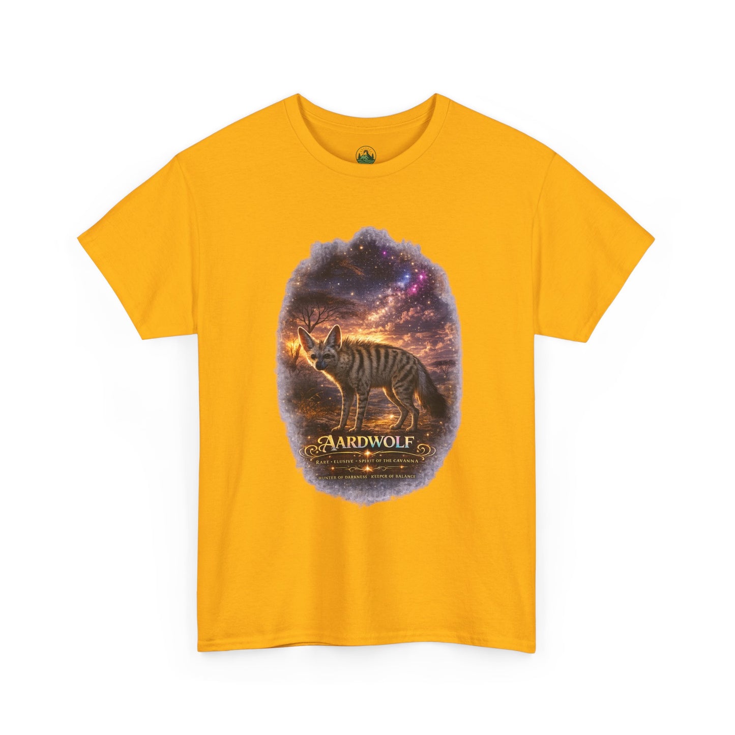 Aardwolf T-Shirt – Mystic Night Wildlife Design | Rare Cosmic Animal Graphic Tee