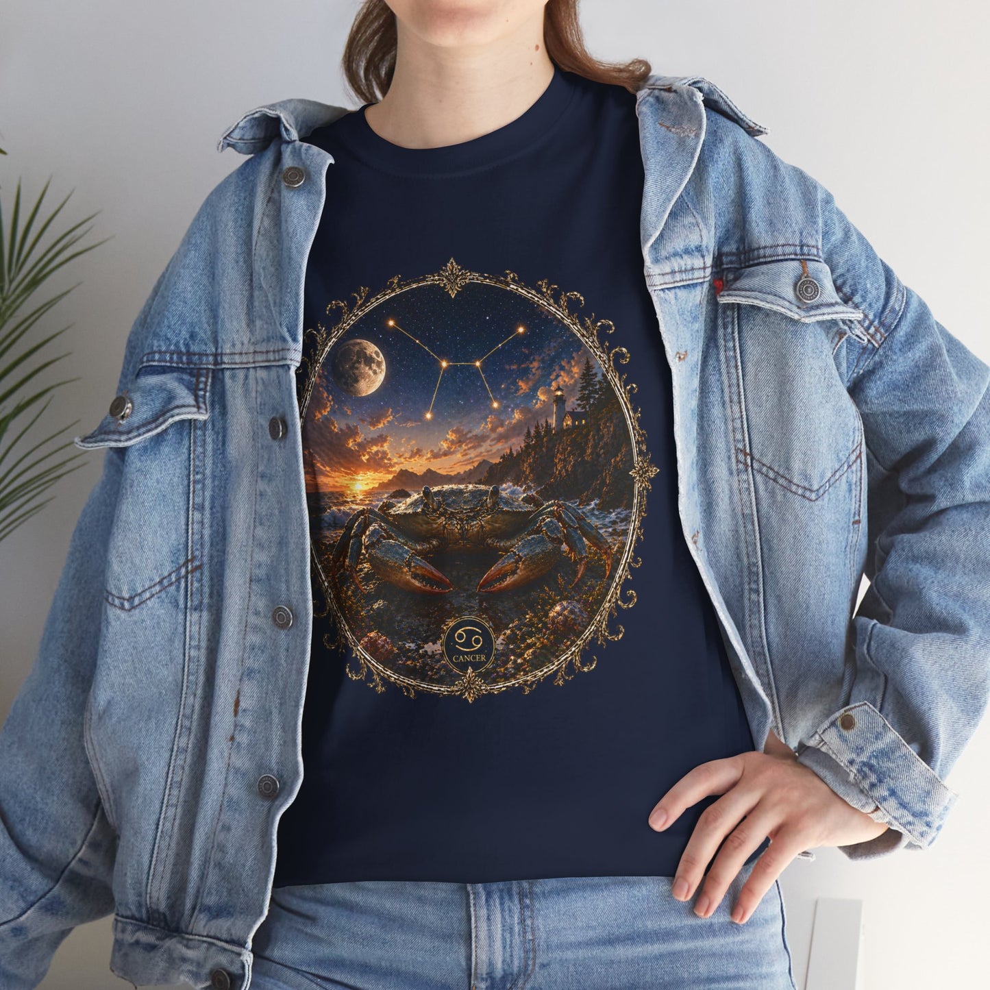Cancer Zodiac T-Shirt – Mystic Crab Moon Design | Emotional & Cosmic Astrology Tee
