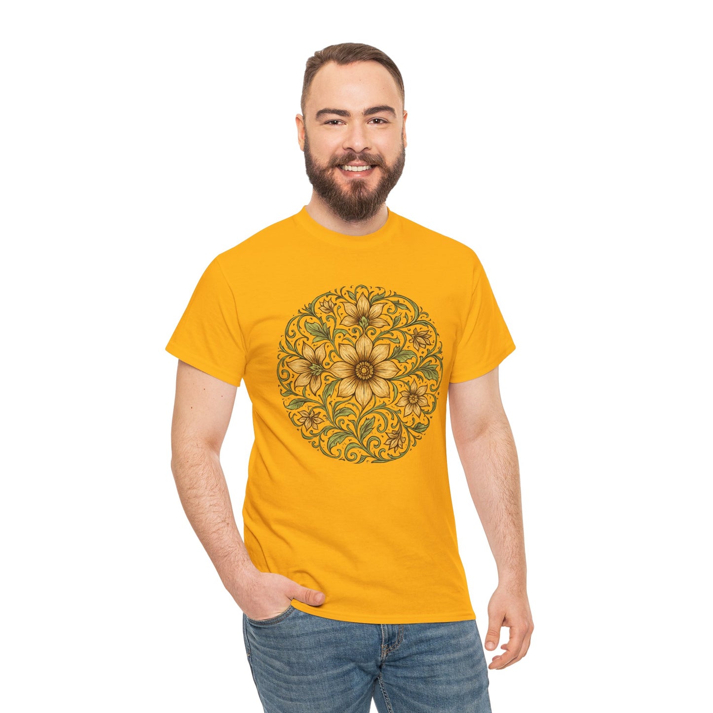 Spring Awakening Mandala T-Shirt – Boho Floral Aesthetic Tee