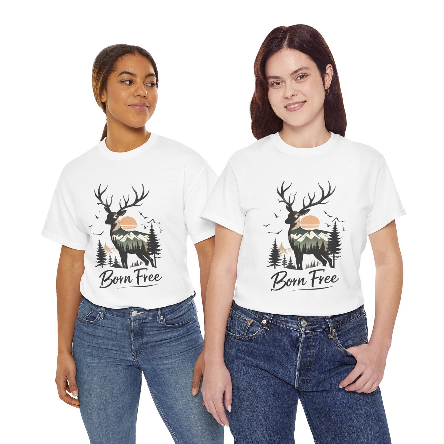 Minimalist Deer Nature T-Shirt – Forest Wildlife Graphic Tee, Calm Aesthetic Shirt