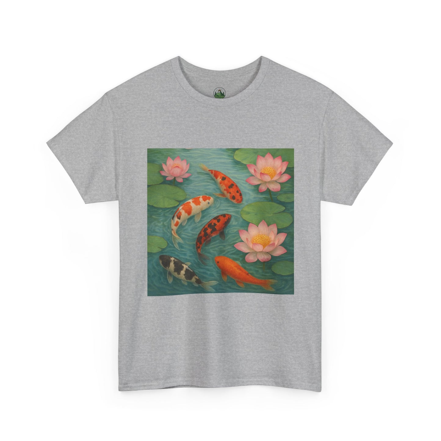 Koi Fish Lotus Pond T-Shirt – Zen Nature Aesthetic Tee