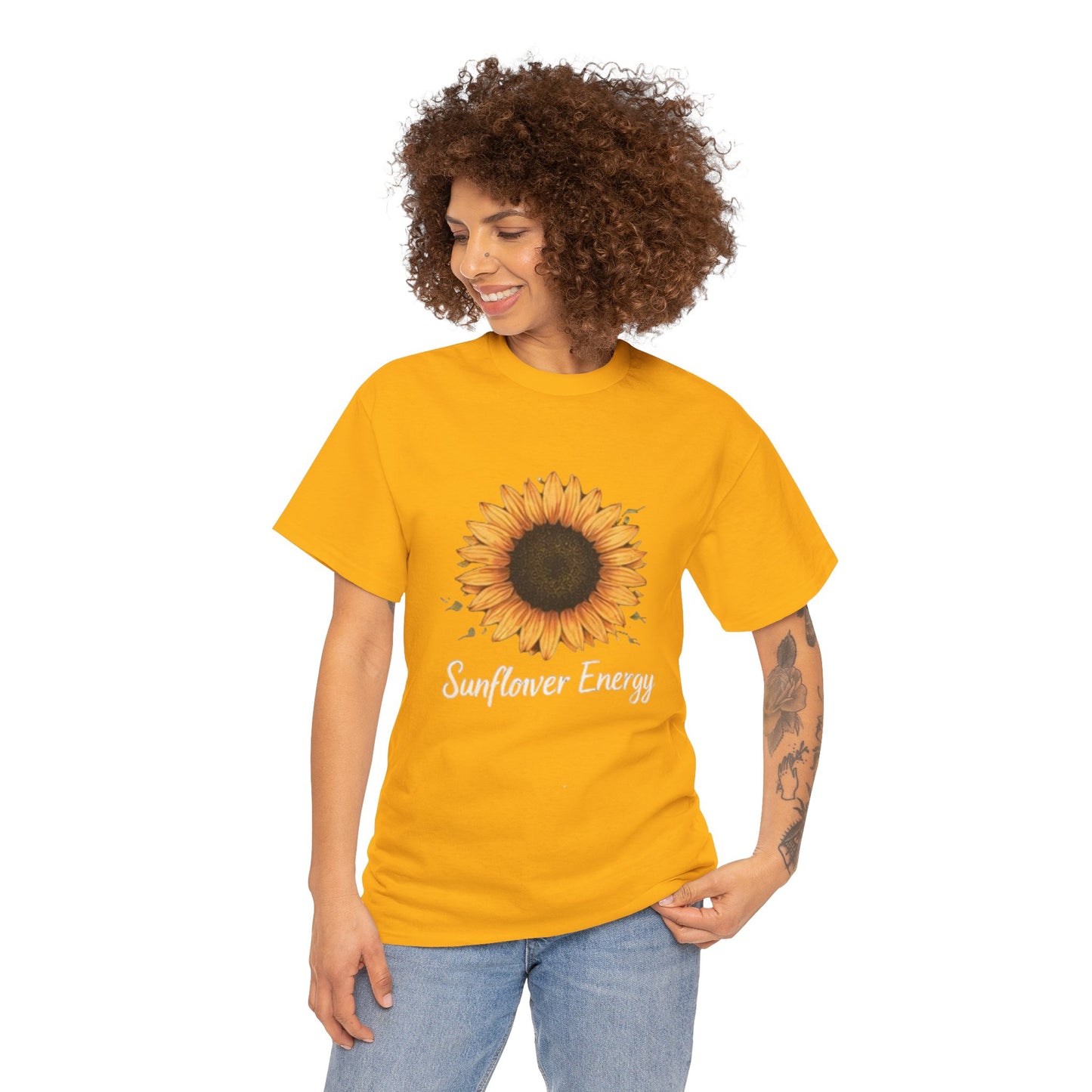 Sunflower Energy T- Shirt - Minimalist Nature Aesthetic Tee, Positive Vibes Graphic Shirt