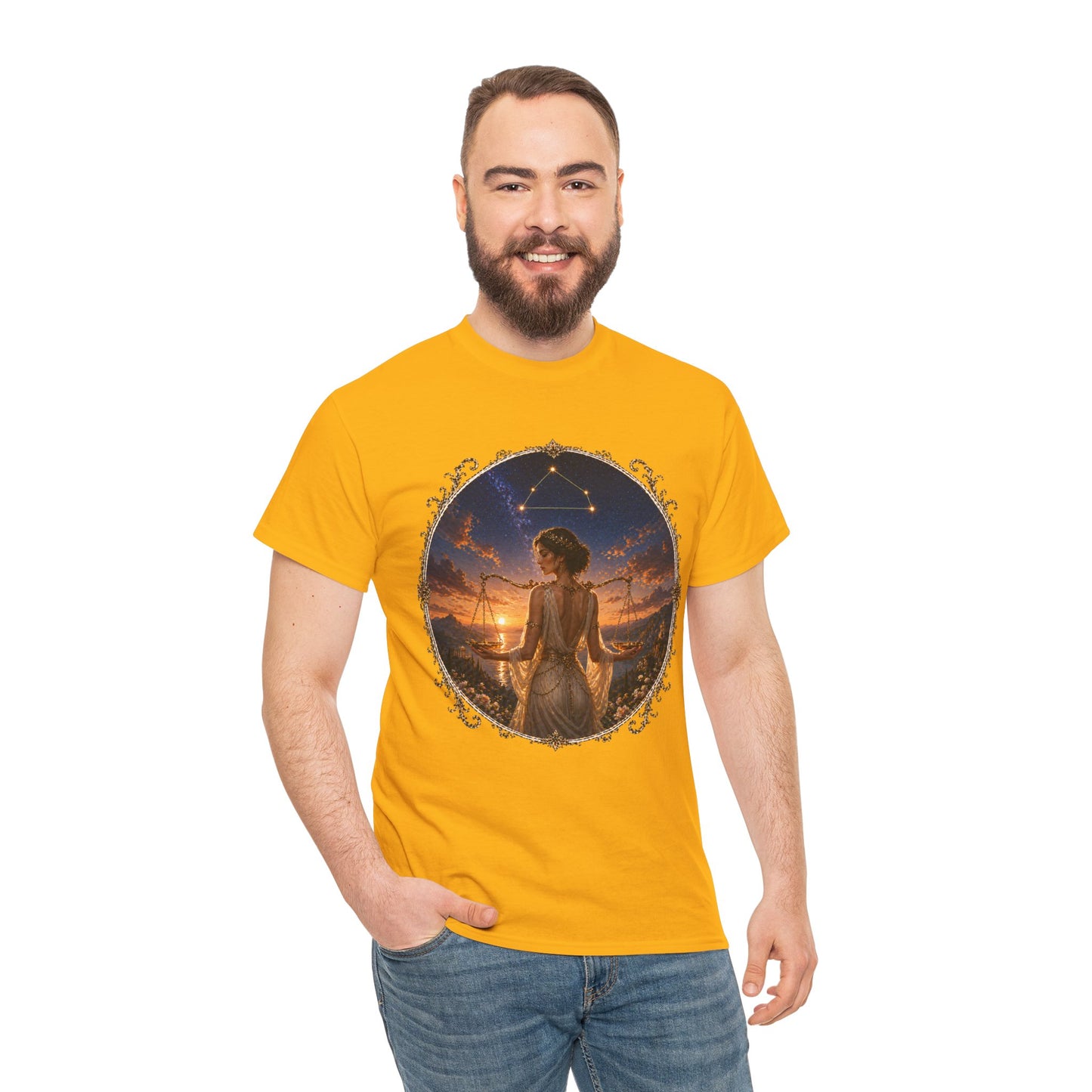 Libra Zodiac T-Shirt – Balance Scales Aesthetic Design | Elegant Astrology Tee