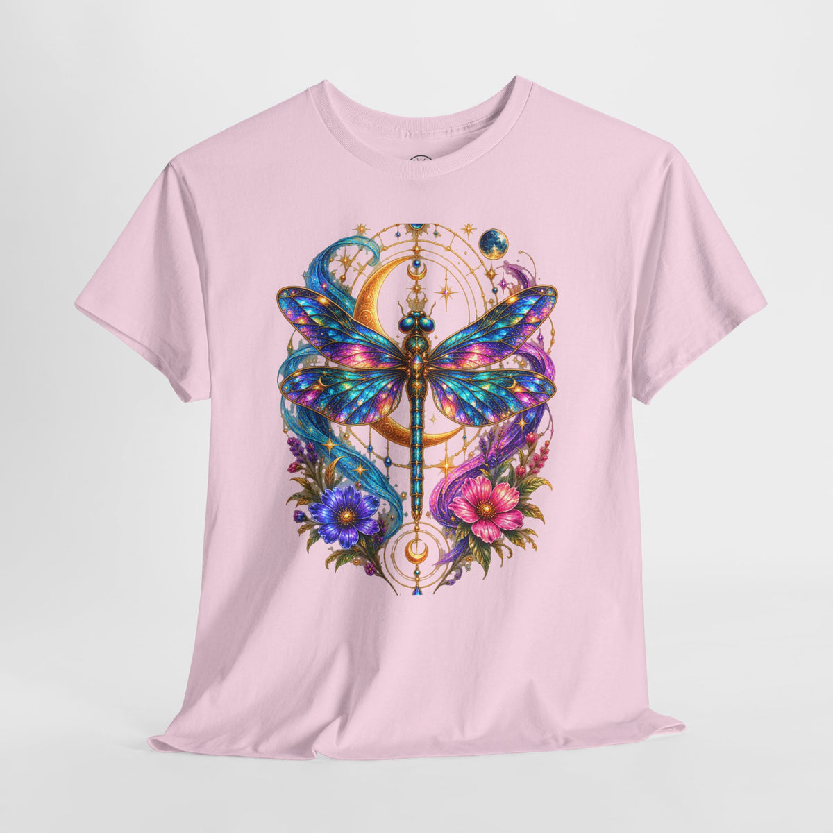 Celestial Dragonfly T-Shirt – Moon & Wildflower Nature Tee
