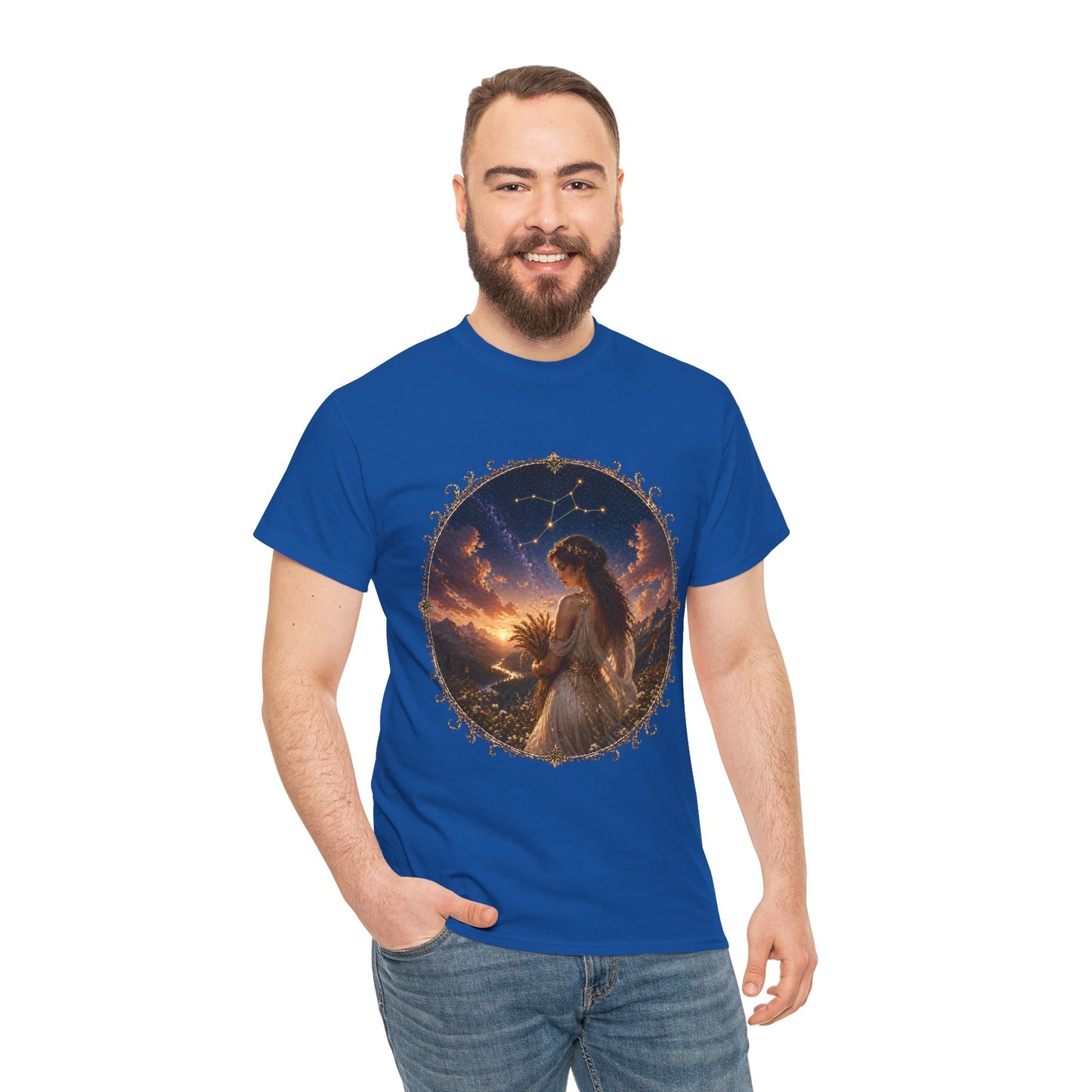 Virgo Zodiac T-Shirt – Minimalist Maiden Design | Elegant Astrology & Nature Tee