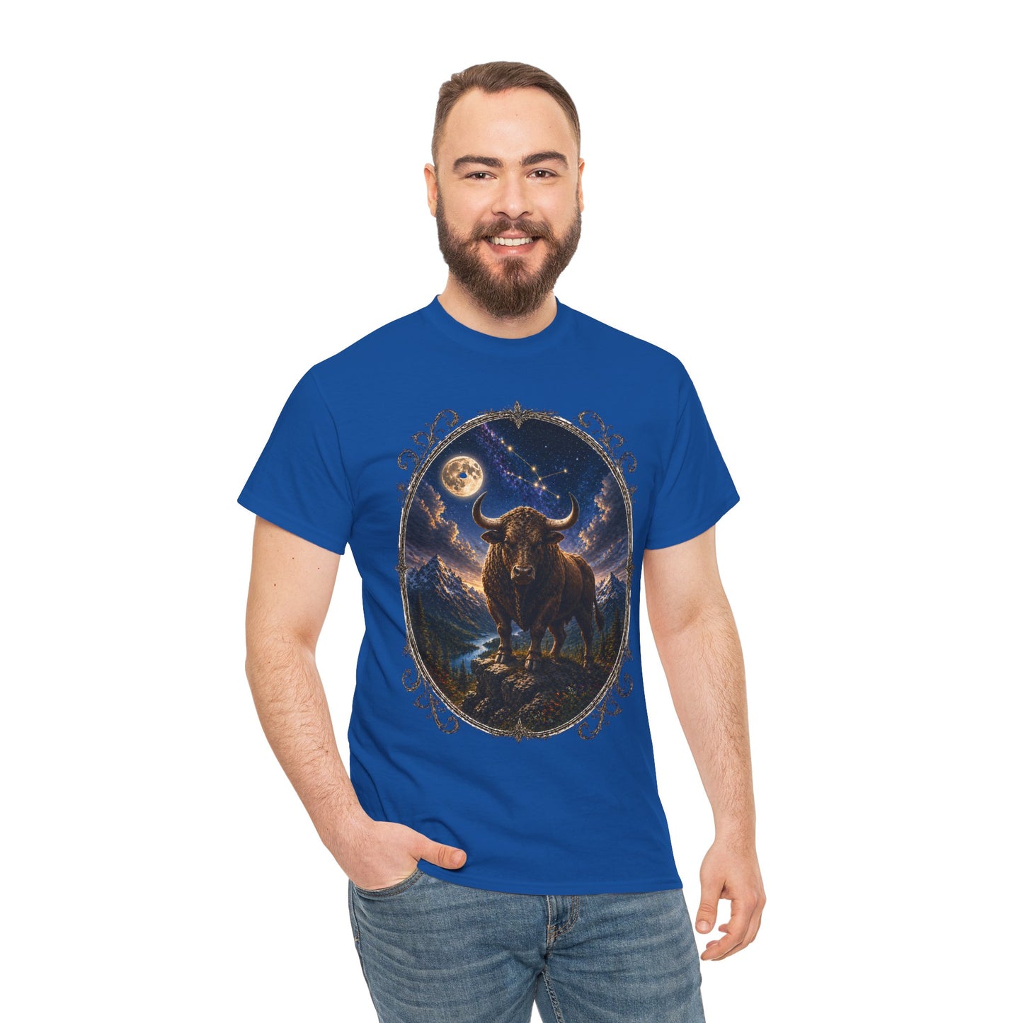 Taurus Zodiac T-Shirt – Mystic Bull Night Design | Nature & Astrology Tee