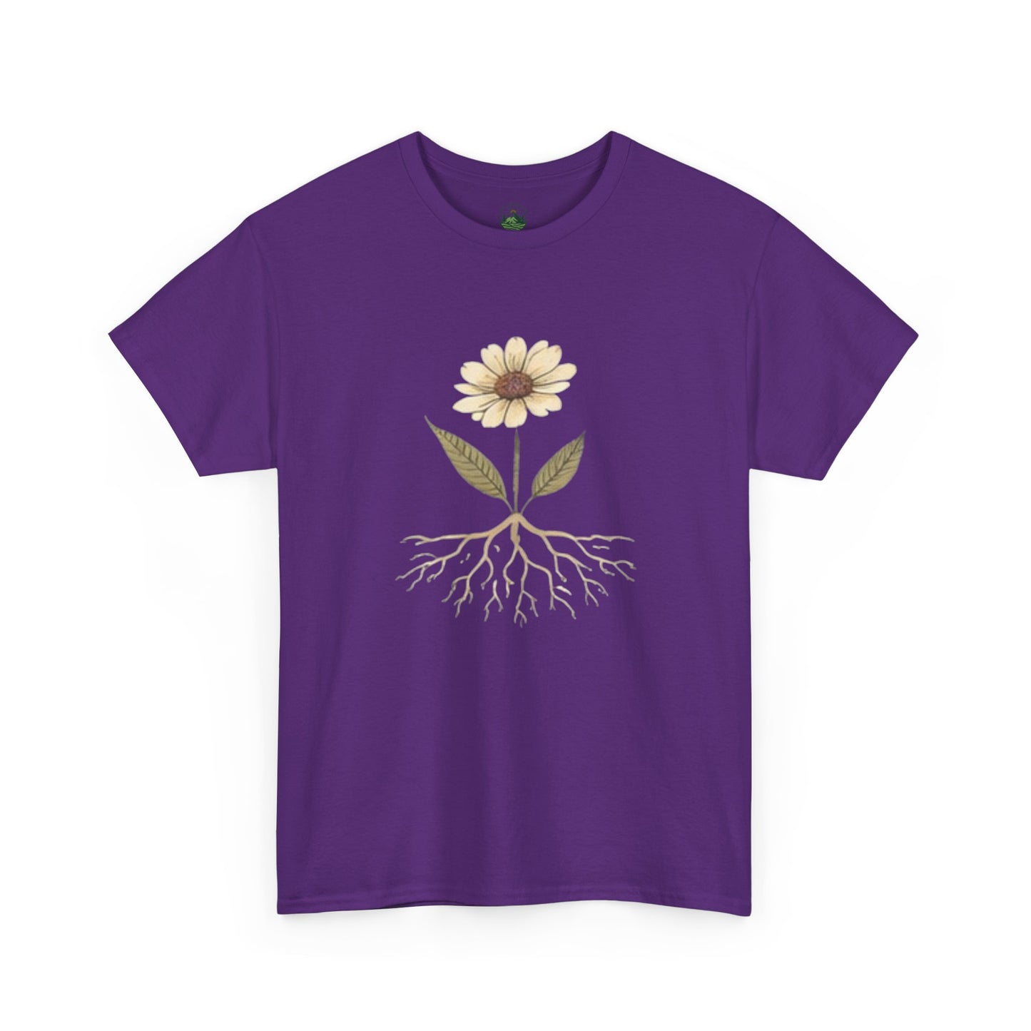 Minimalist Flower Roots T-Shirt – Nature Inspired Graphic Tee, Botanical Design, Aesthetic Plant Shirt, Unisex Cotton Tee