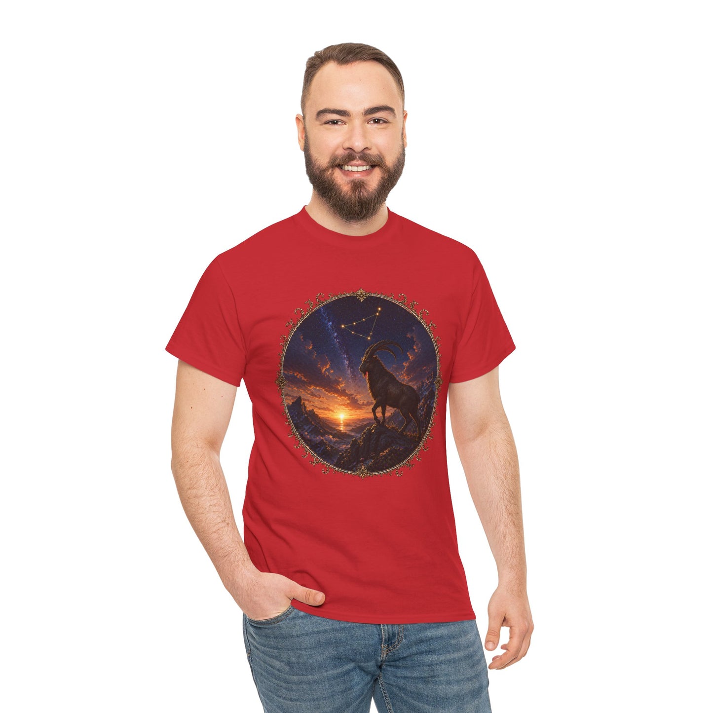 Capricorn Zodiac T-Shirt – Mountain Goat Ambition Design | Minimal Power Astrology Tee