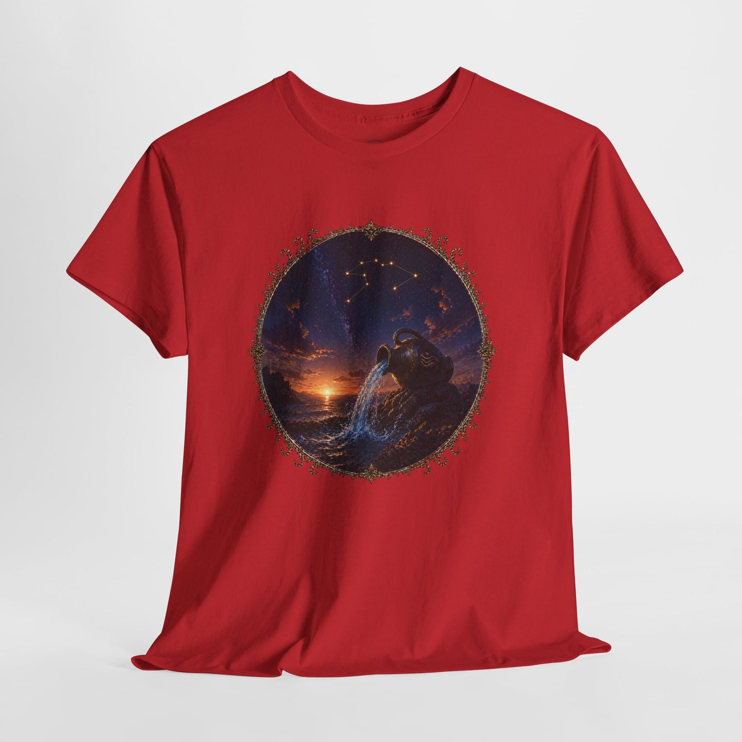 Aquarius Zodiac T-Shirt – Water Bearer Cosmic Design | Unique & Visionary Astrology Tee