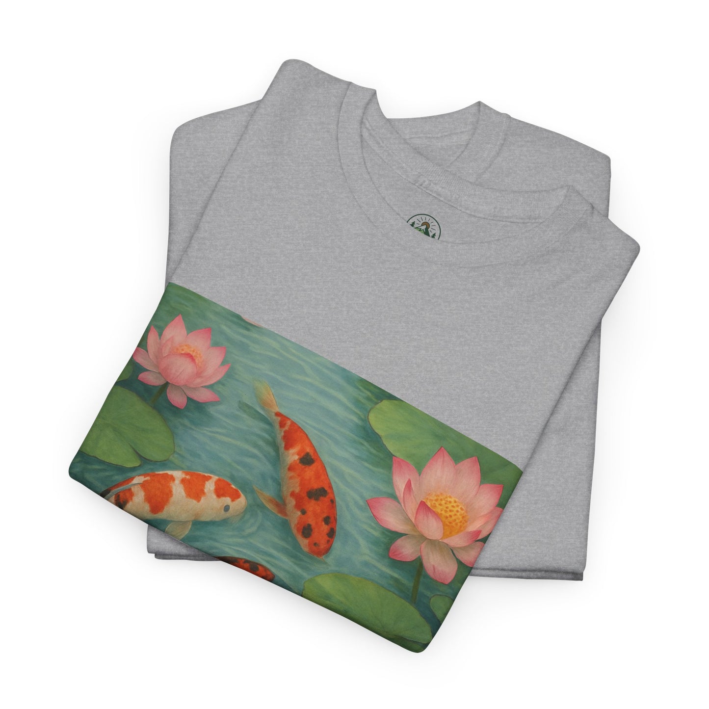 Koi Fish Lotus Pond T-Shirt – Zen Nature Aesthetic Tee