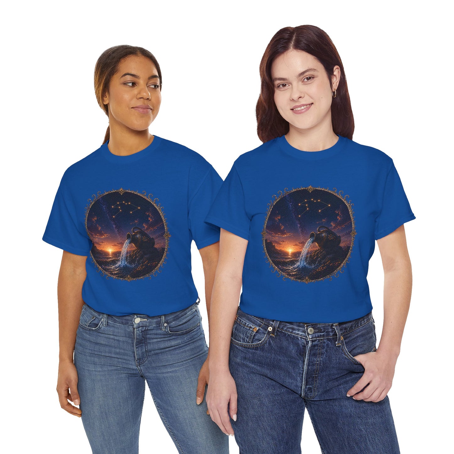 Aquarius Zodiac T-Shirt – Water Bearer Cosmic Design | Unique & Visionary Astrology Tee