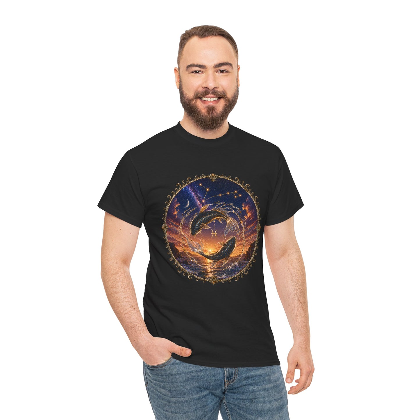 Pisces Zodiac T-Shirt – Dreamy Fish Cosmic Design | Spiritual & Aesthetic Astrology Tee