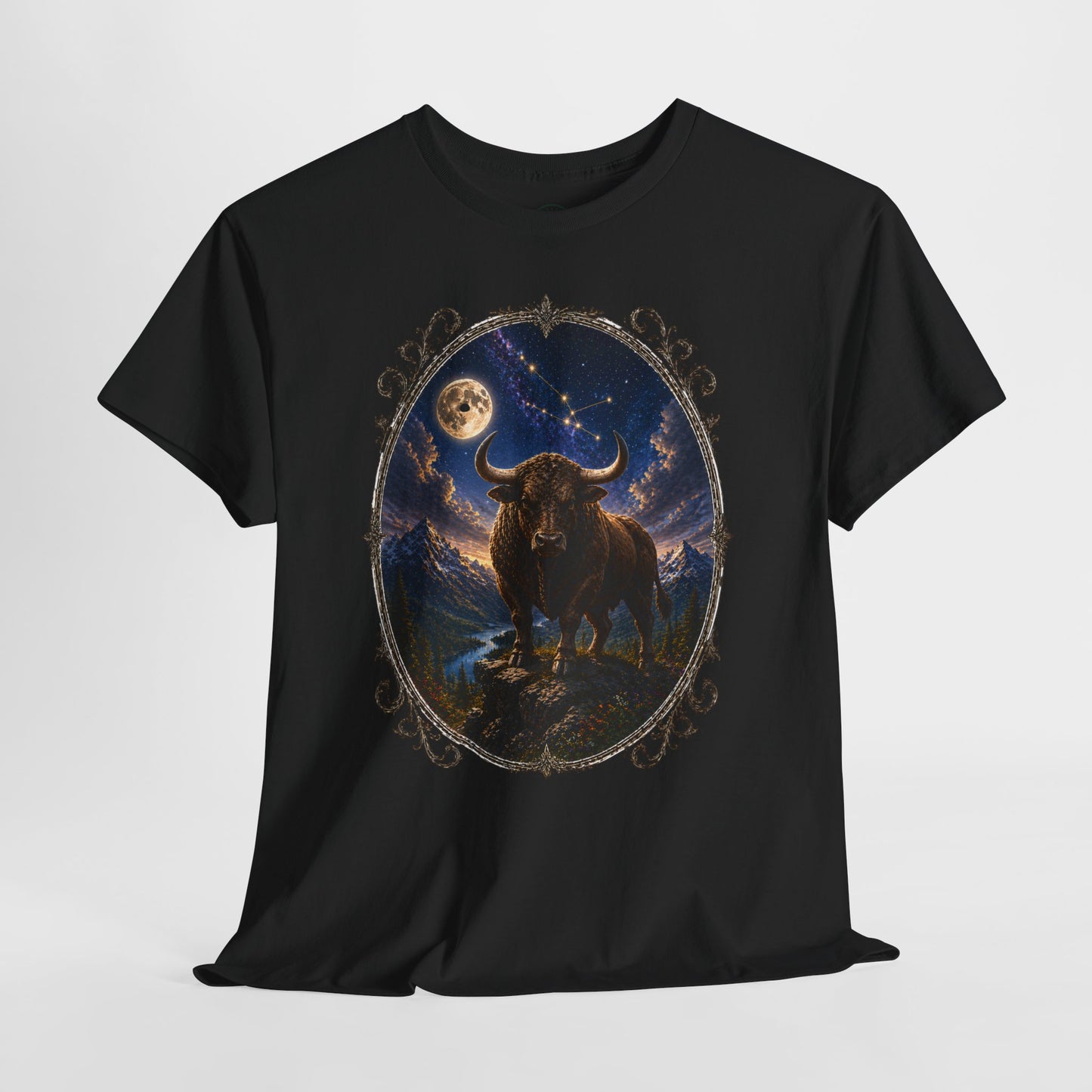 Taurus Zodiac T-Shirt – Mystic Bull Night Design | Nature & Astrology Tee