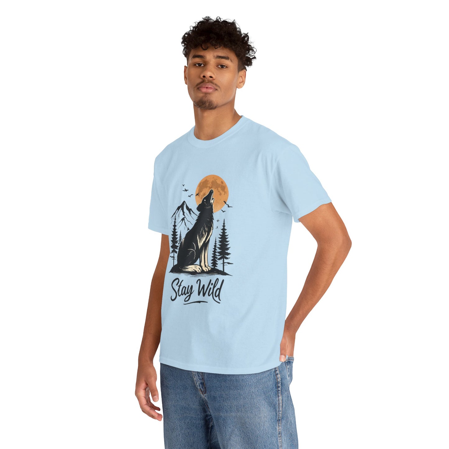 Howling Wolf Stay Wild Shirt – Aesthetic Nature Tee for Outdoor Lovers & Adventure Souls