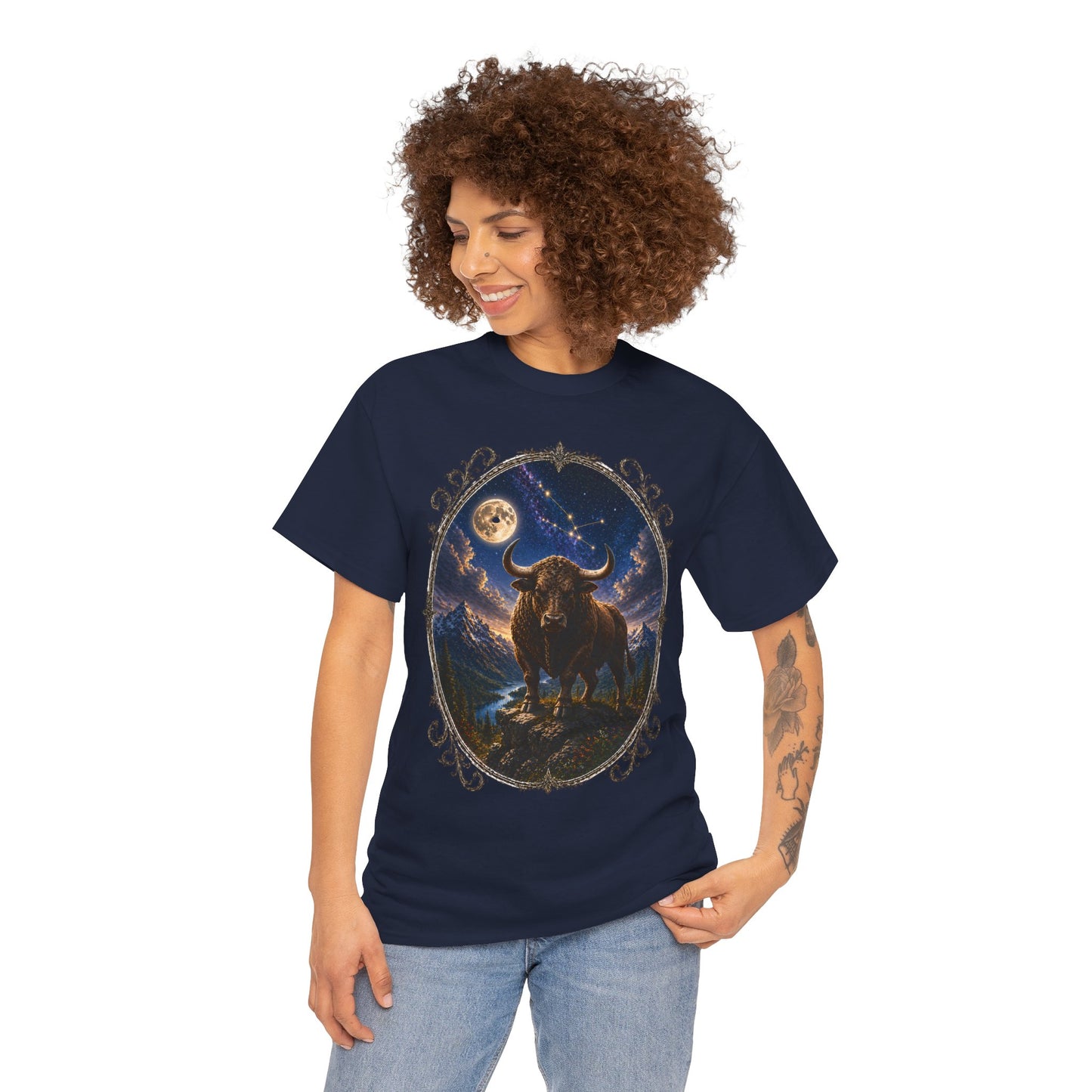 Taurus Zodiac T-Shirt – Mystic Bull Night Design | Nature & Astrology Tee