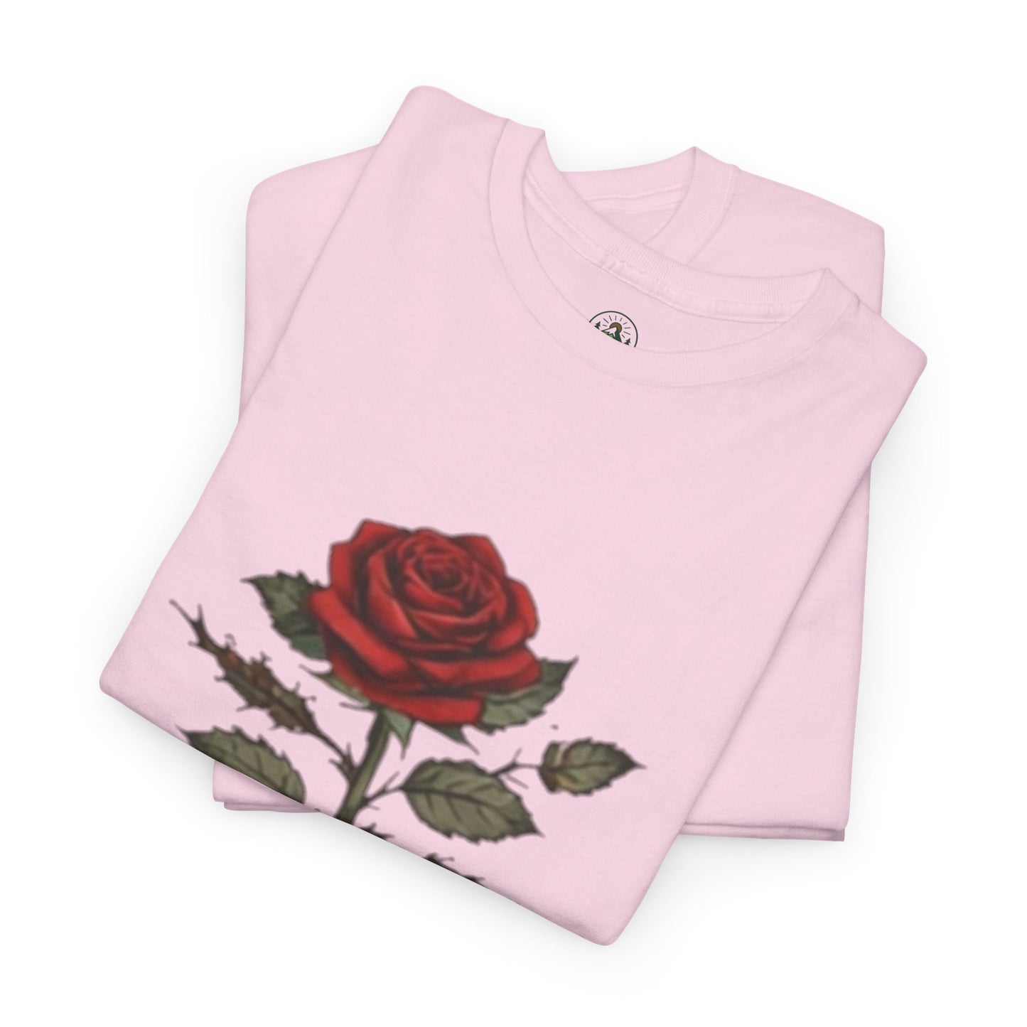 Thorns & Beauty Rose T-Shirt – Minimalist Floral Graphic Tee, Aesthetic Rose Design, Elegant Botanical Shirt