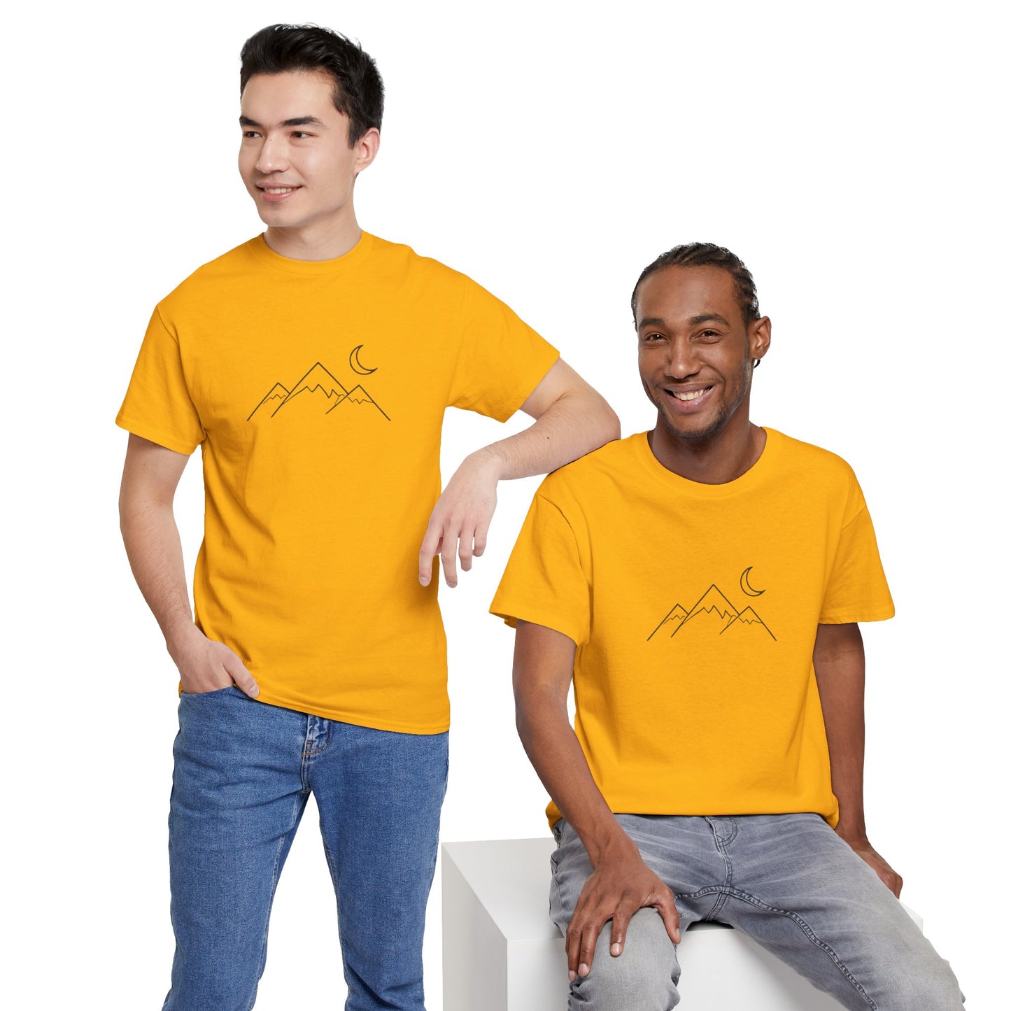 Mountain Moon T-Shirt – Minimalist Nature Night Aesthetic Tee