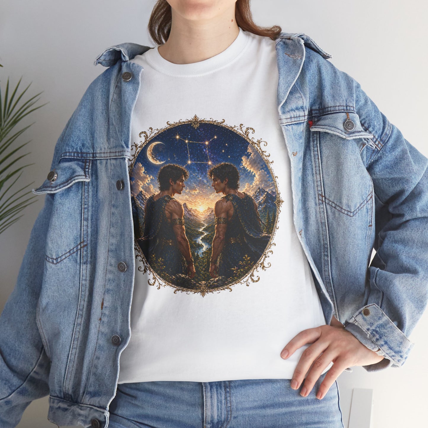 Gemini Zodiac T-Shirt – Dual Energy Twins Design | Astrology & Cosmic Nature Tee