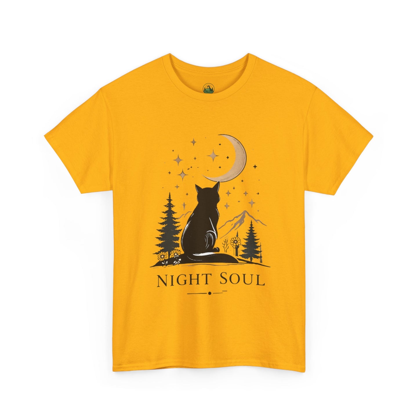 Black Cat Moon T-Shirt – Night Soul Aesthetic Tee, Minimalist Cat Lover Shirt