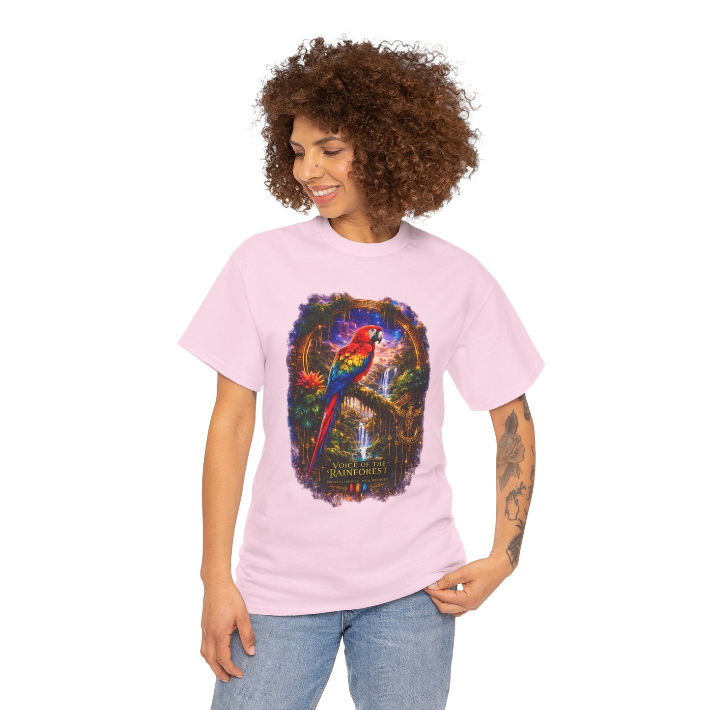 Scarlet Macaw T-Shirt – Tropical Rainforest Cosmic Design | Exotic Bird Wildlife Tee