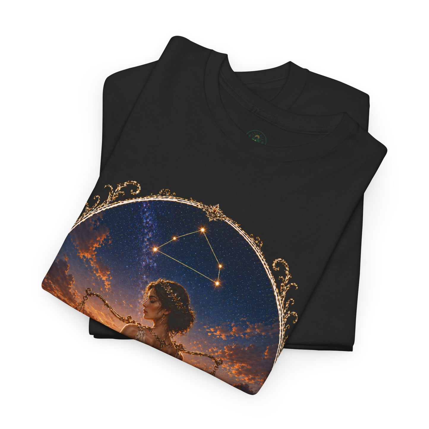 Libra Zodiac T-Shirt – Balance Scales Aesthetic Design | Elegant Astrology Tee