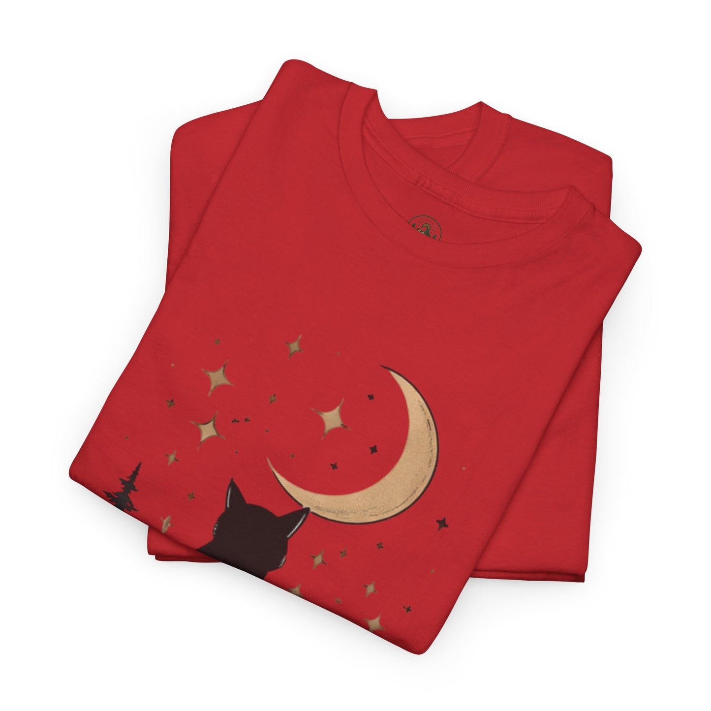 Black Cat Moon T-Shirt – Night Soul Aesthetic Tee, Minimalist Cat Lover Shirt