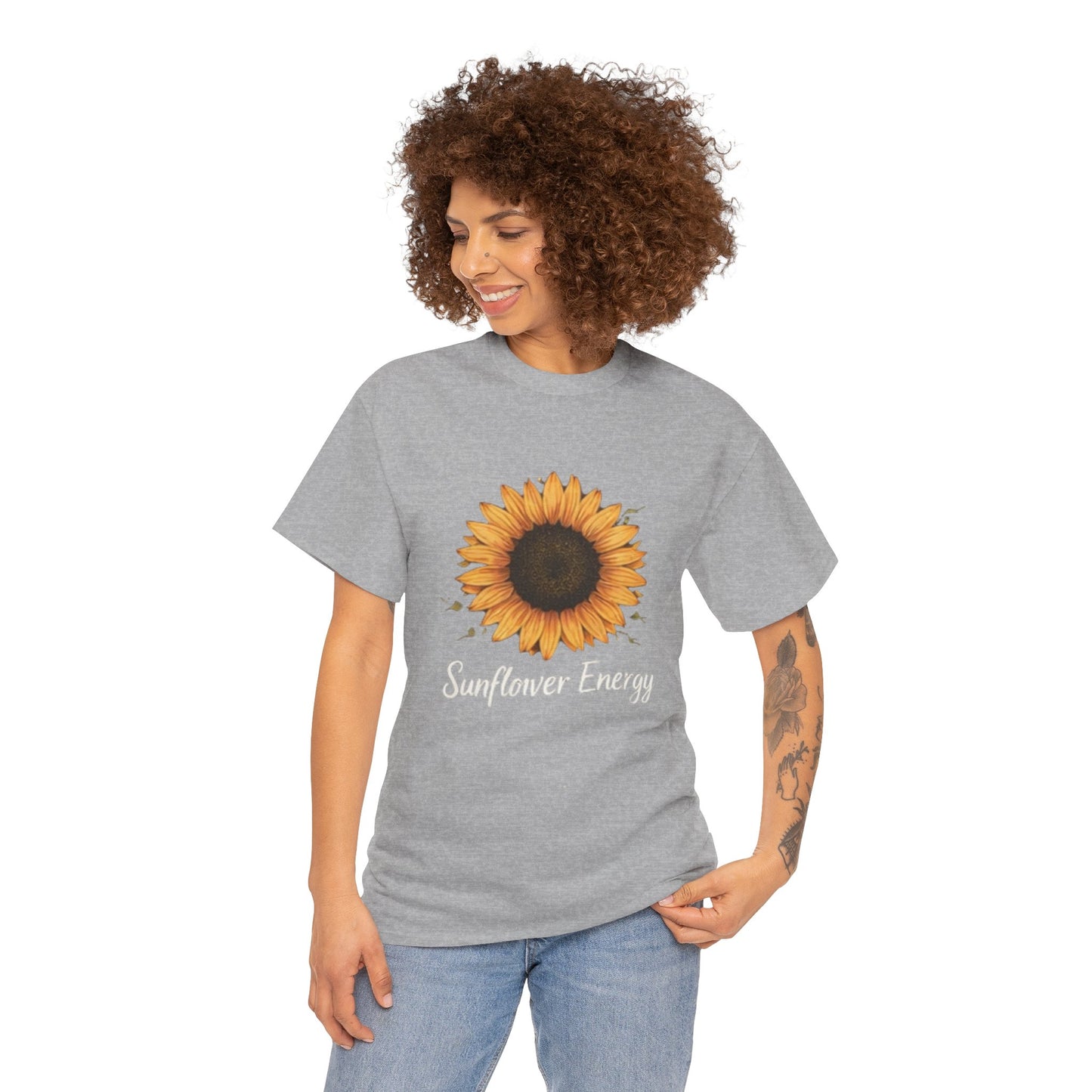 Sunflower Energy T- Shirt - Minimalist Nature Aesthetic Tee, Positive Vibes Graphic Shirt