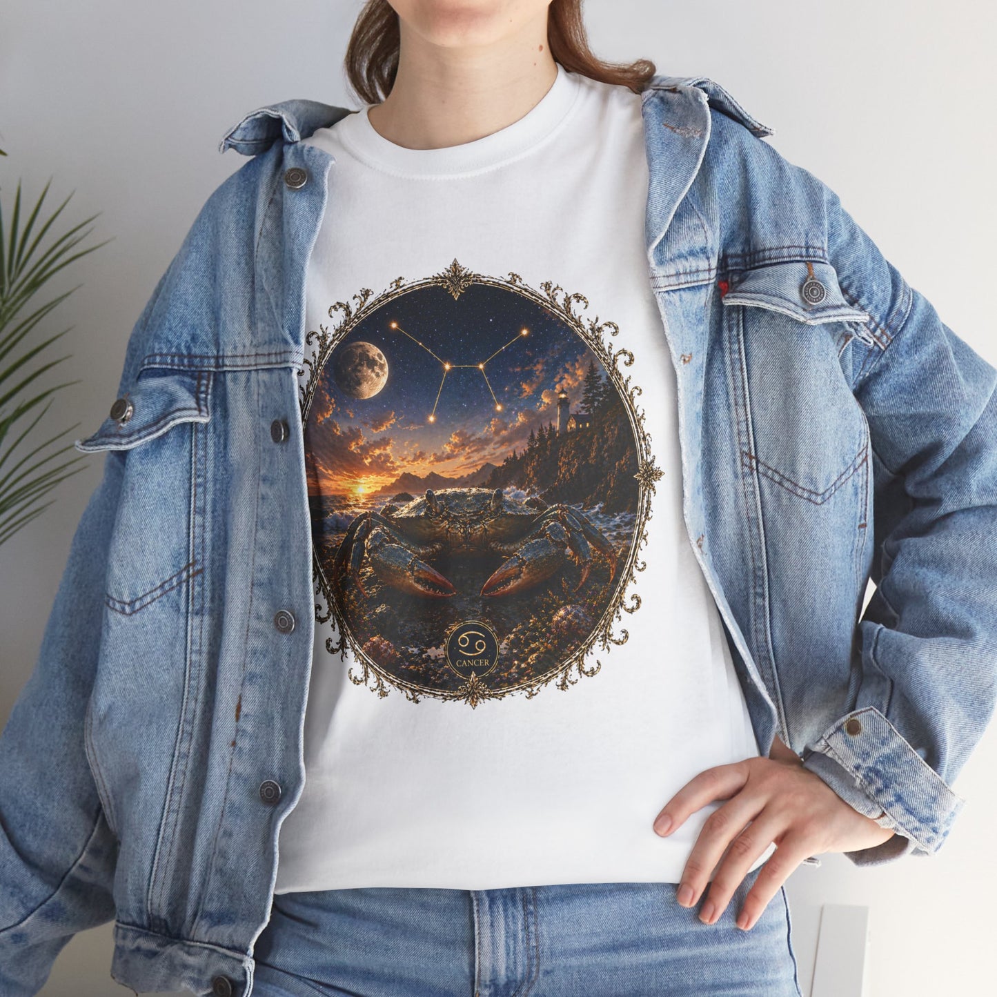 Cancer Zodiac T-Shirt – Mystic Crab Moon Design | Emotional & Cosmic Astrology Tee