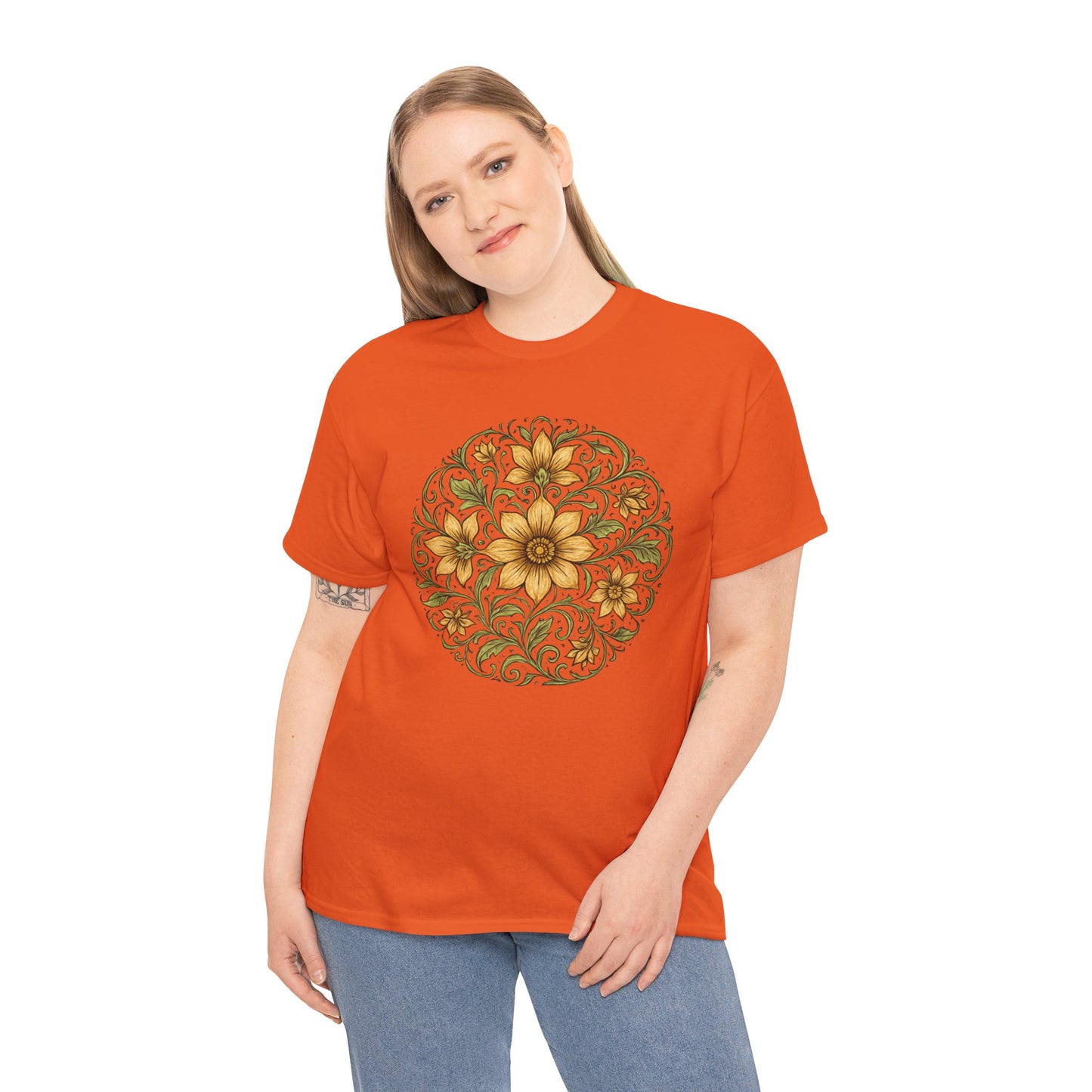 Spring Awakening Mandala T-Shirt – Boho Floral Aesthetic Tee