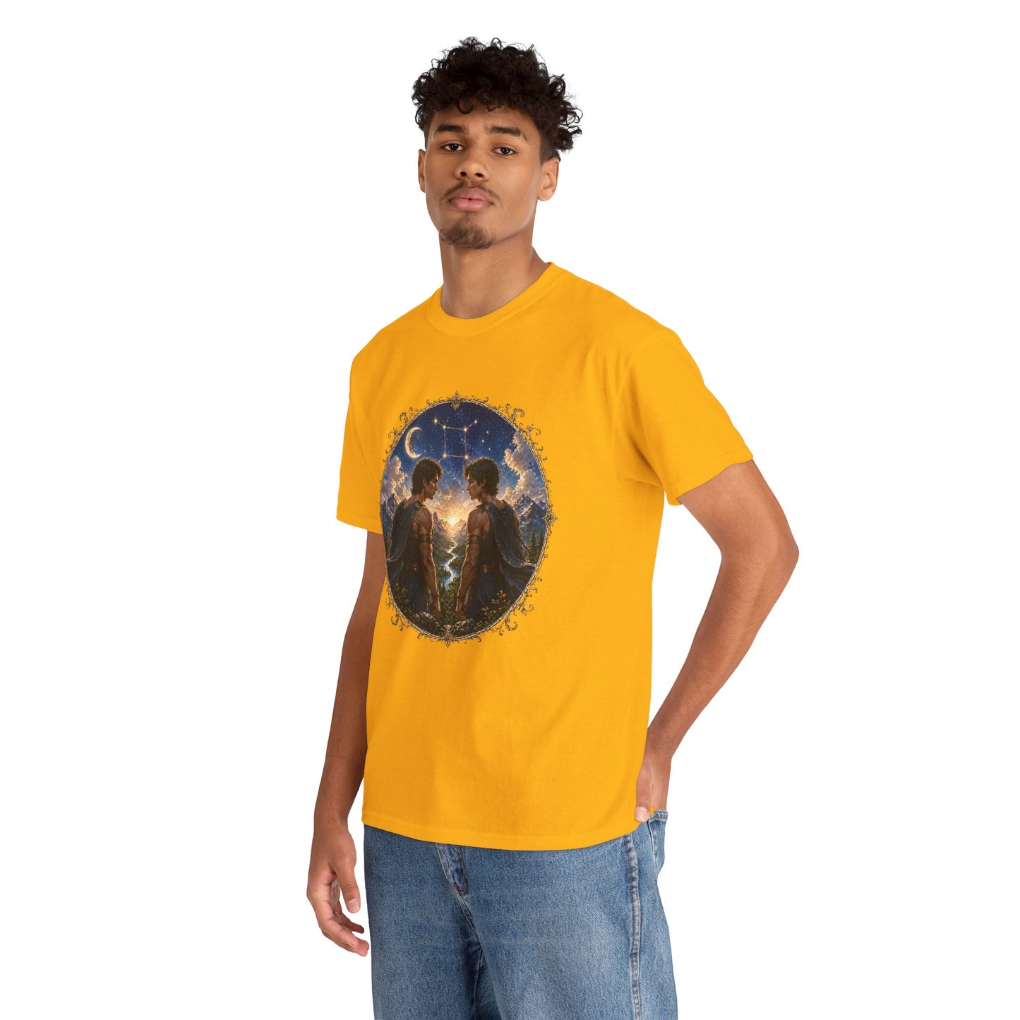 Gemini Zodiac T-Shirt – Dual Energy Twins Design | Astrology & Cosmic Nature Tee
