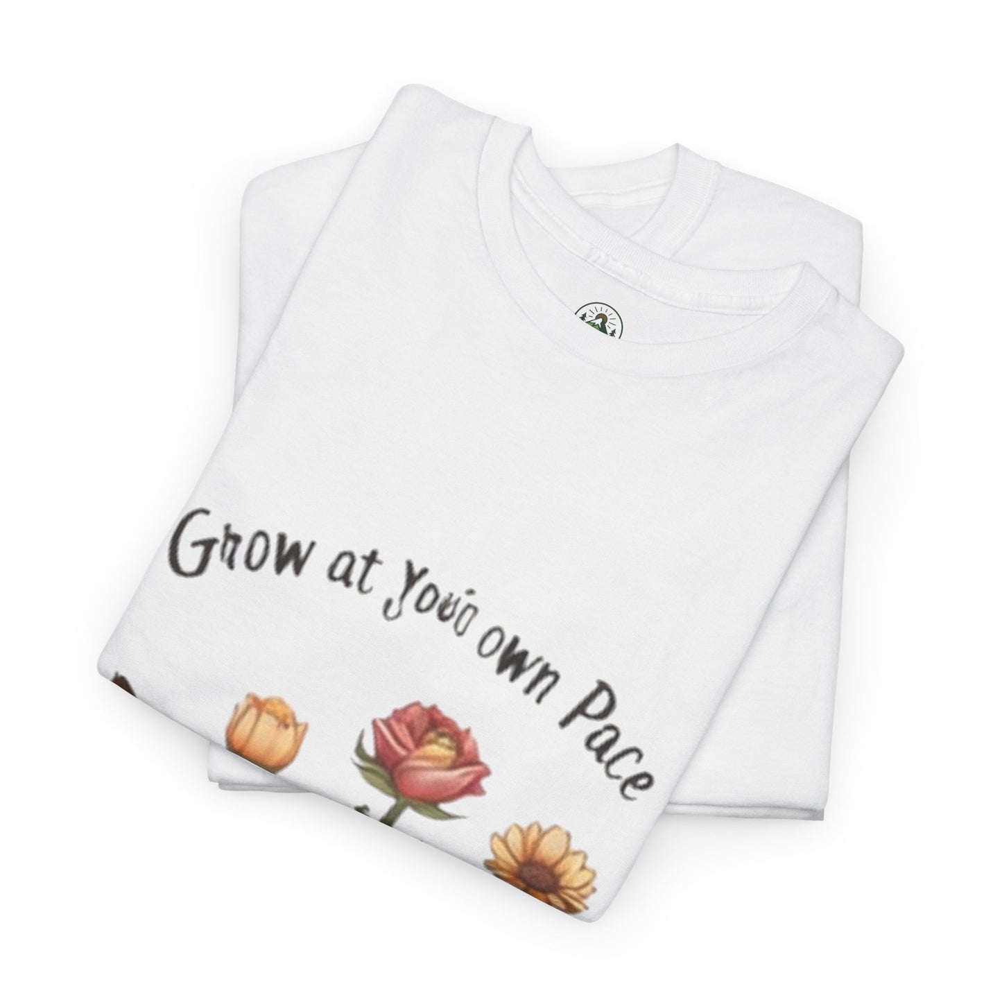Grow at Your Own Pace T-Shirt – Minimalist Flower Pot Tee, Aesthetic Botanical Shirt, Unisex Gift for Plant Lovers