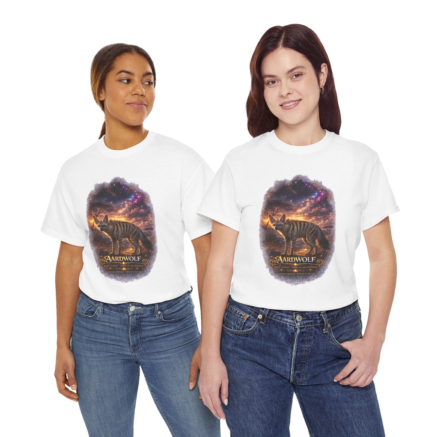 Aardwolf T-Shirt – Mystic Night Wildlife Design | Rare Cosmic Animal Graphic Tee