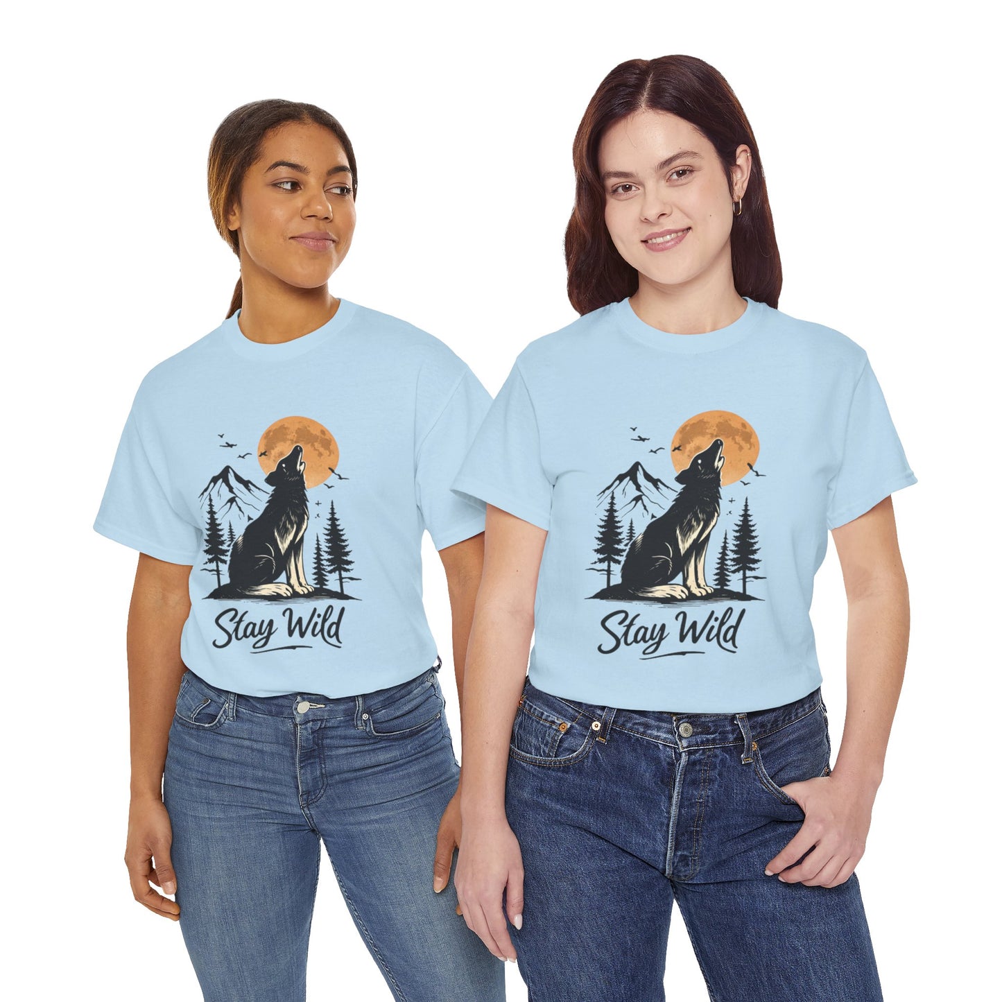 Howling Wolf Stay Wild Shirt – Aesthetic Nature Tee for Outdoor Lovers & Adventure Souls