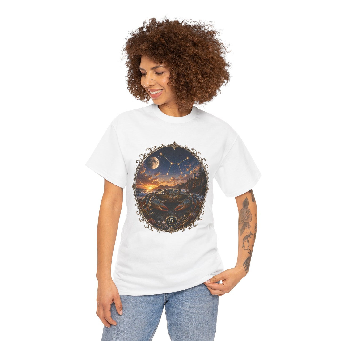 Cancer Zodiac T-Shirt – Mystic Crab Moon Design | Emotional & Cosmic Astrology Tee